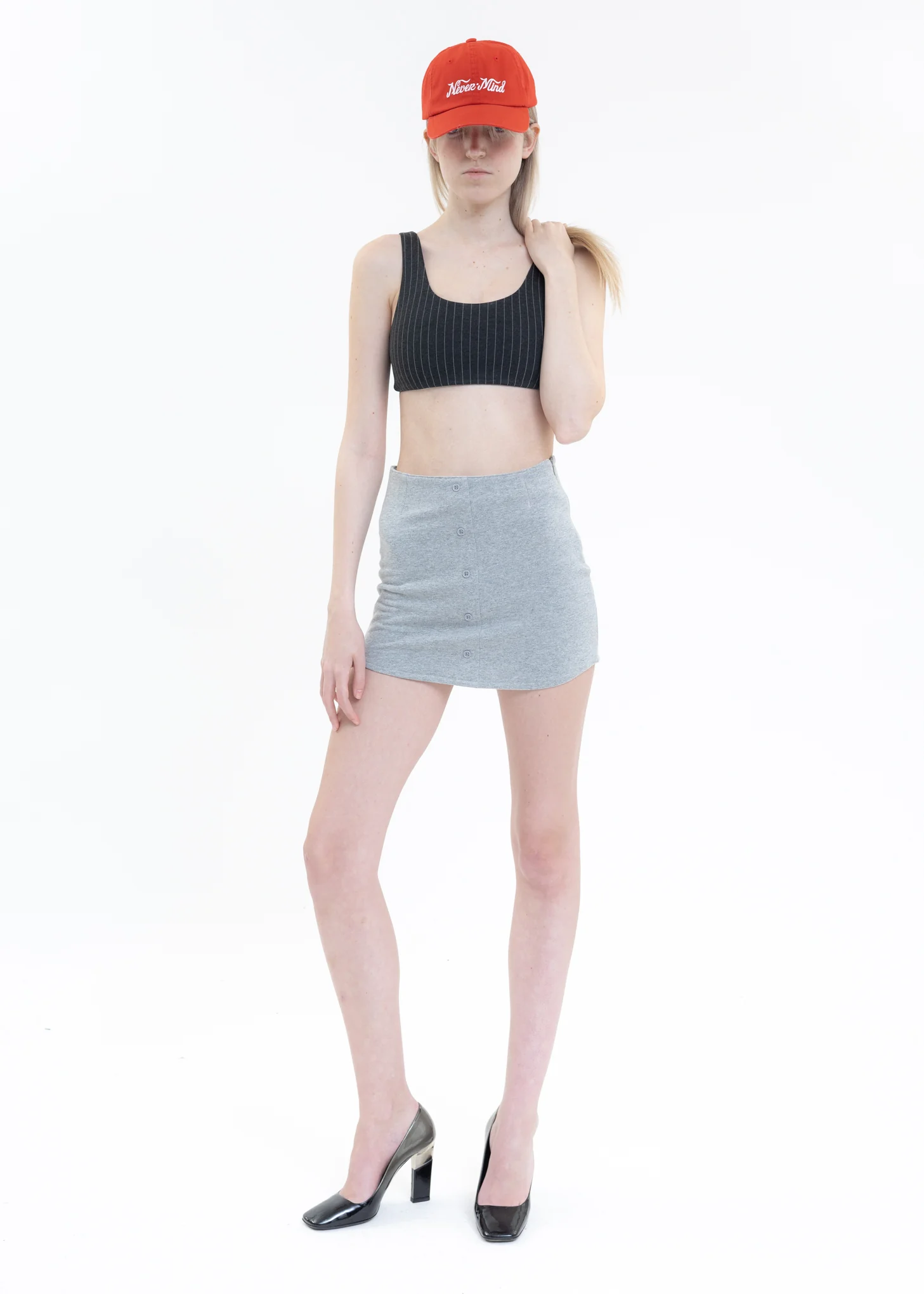 Grey Pinstripe Sport Top - Image 5