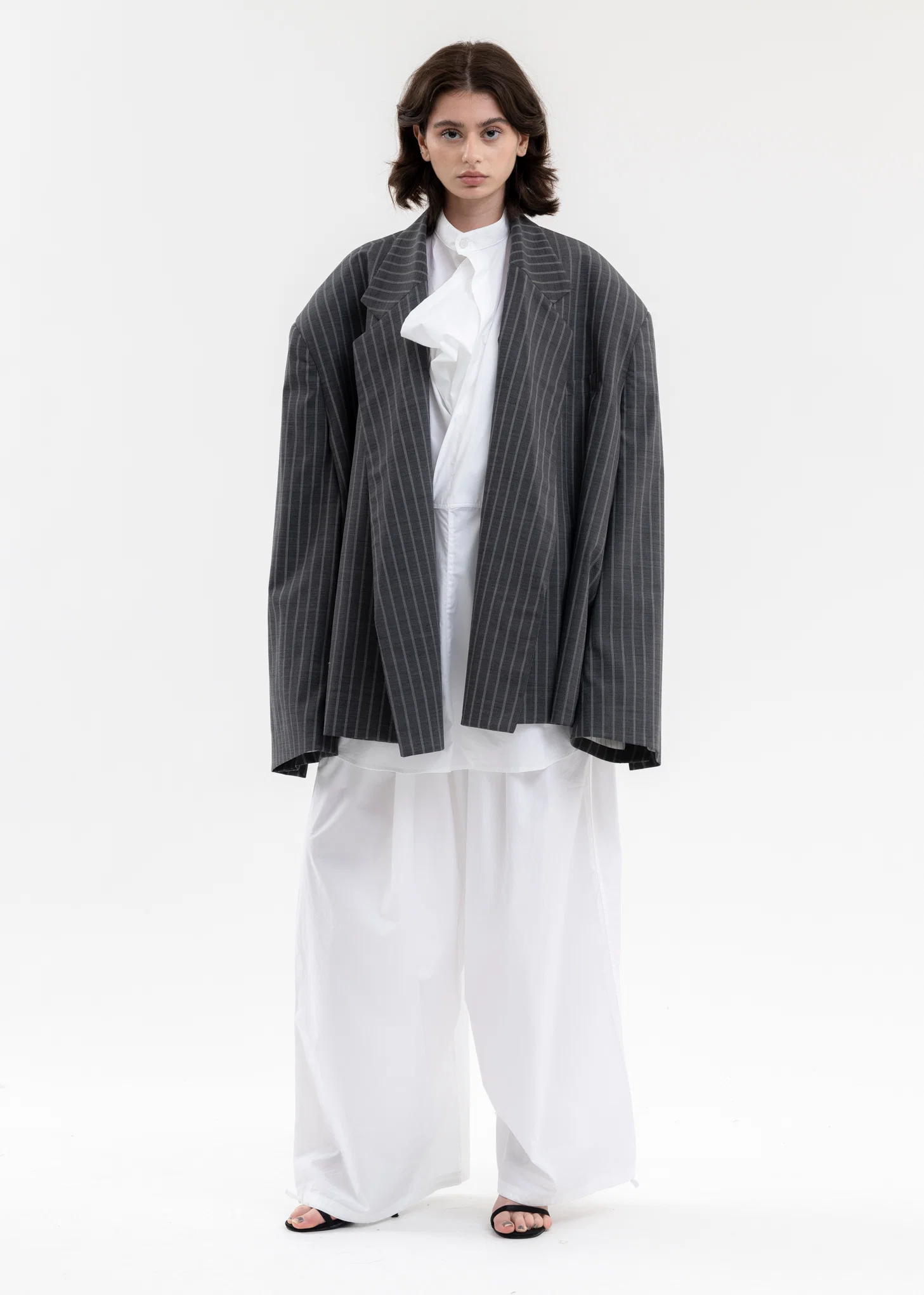 GREY PINSTRIPES GRPINS Cropped Jacket - Image 6
