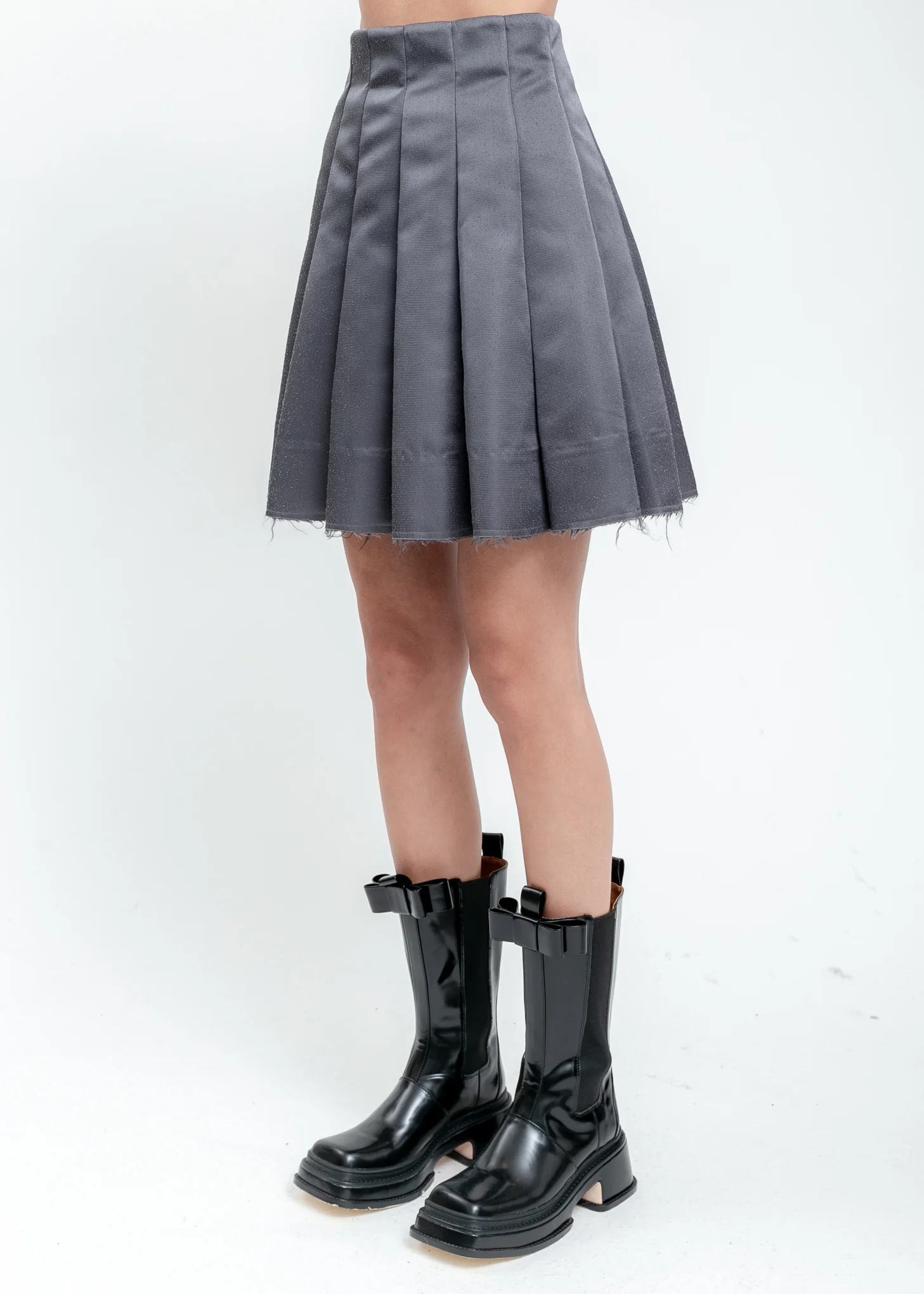 Grey Pleated Skirt - Image 2