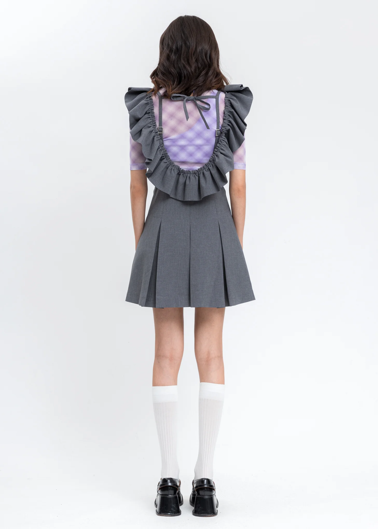 Grey Pleats Dress - Image 4