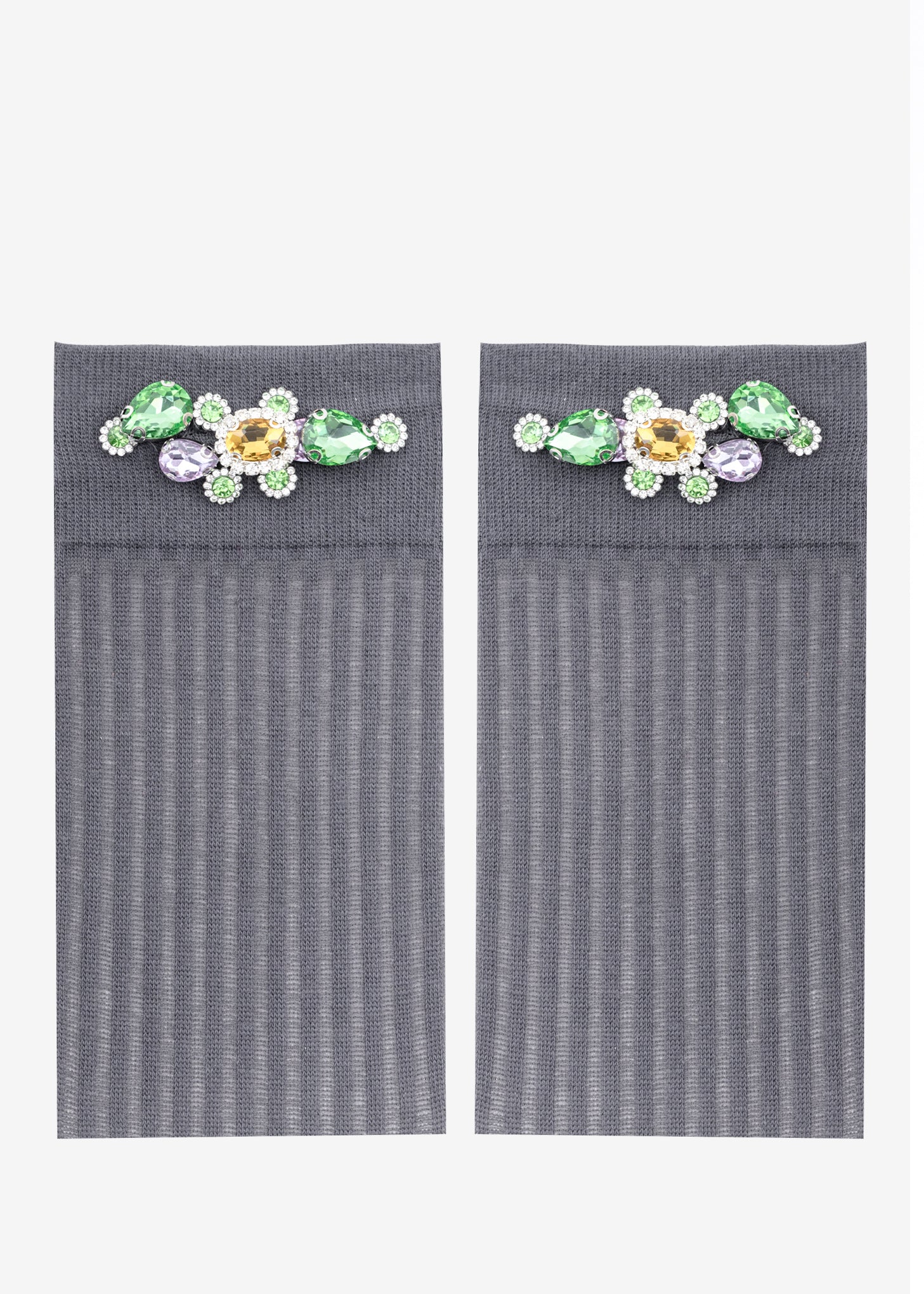 Grey Rainbow Crystal Socks