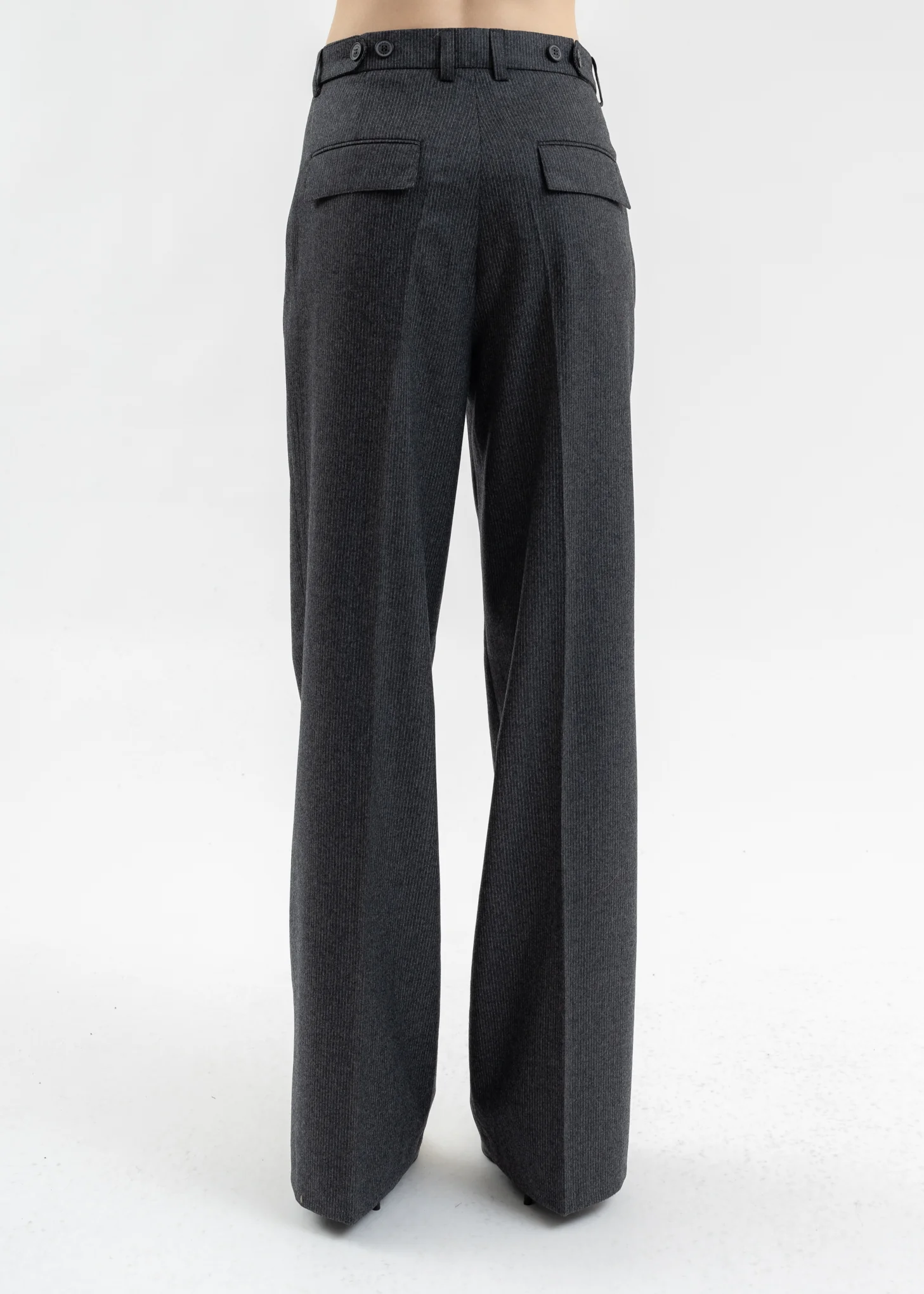 GREY RELAXED TAILORING TROUSERS PINSTRIPE - Image 4