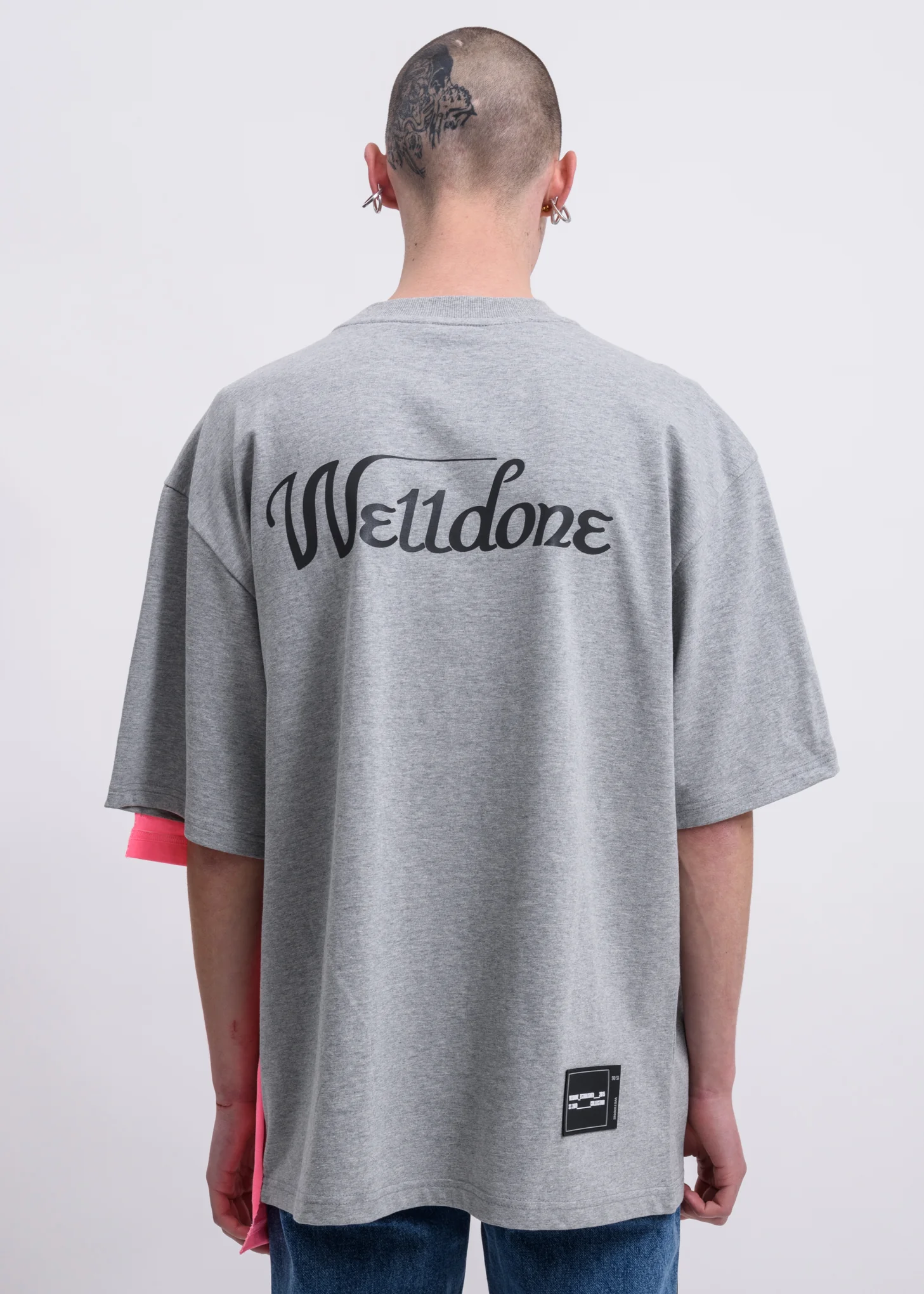 Grey Remake Reflective Half Logo T-Shirt - Image 2