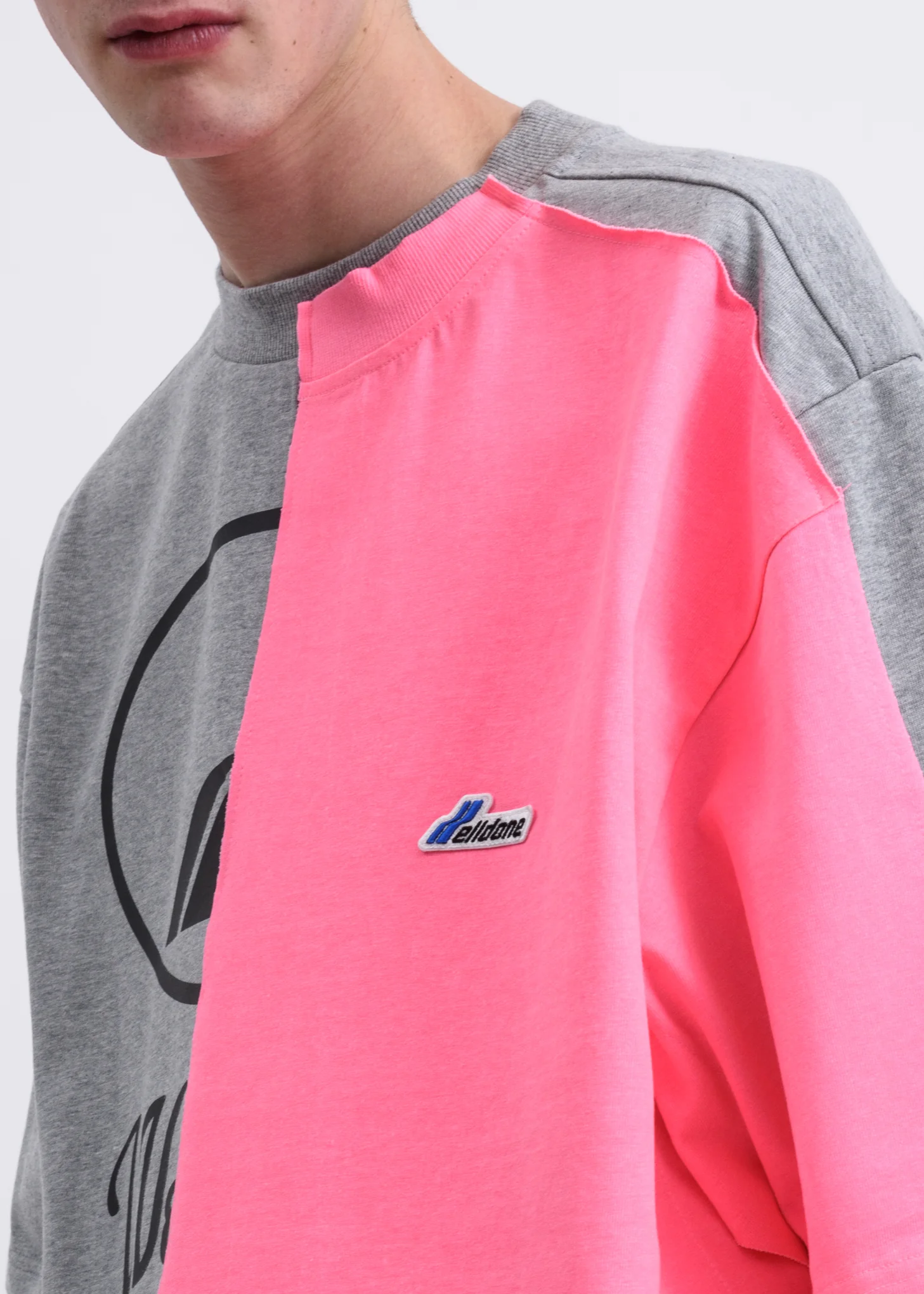 Grey Remake Reflective Half Logo T-Shirt - Image 3