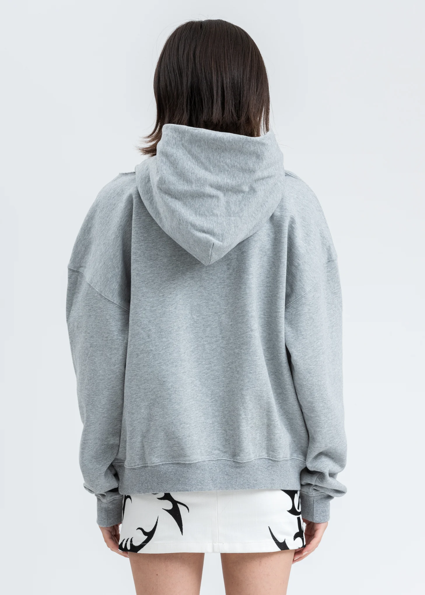 Grey Rhinestone Logo Cut Out Hoodie - Image 4