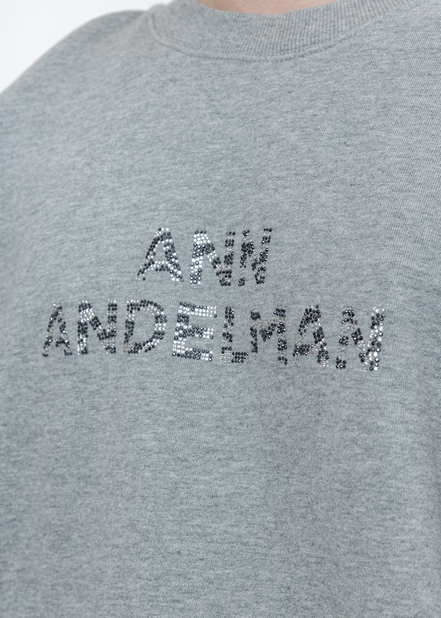 Grey Rhinestone Logo Two Ways Hoodie - Image 11