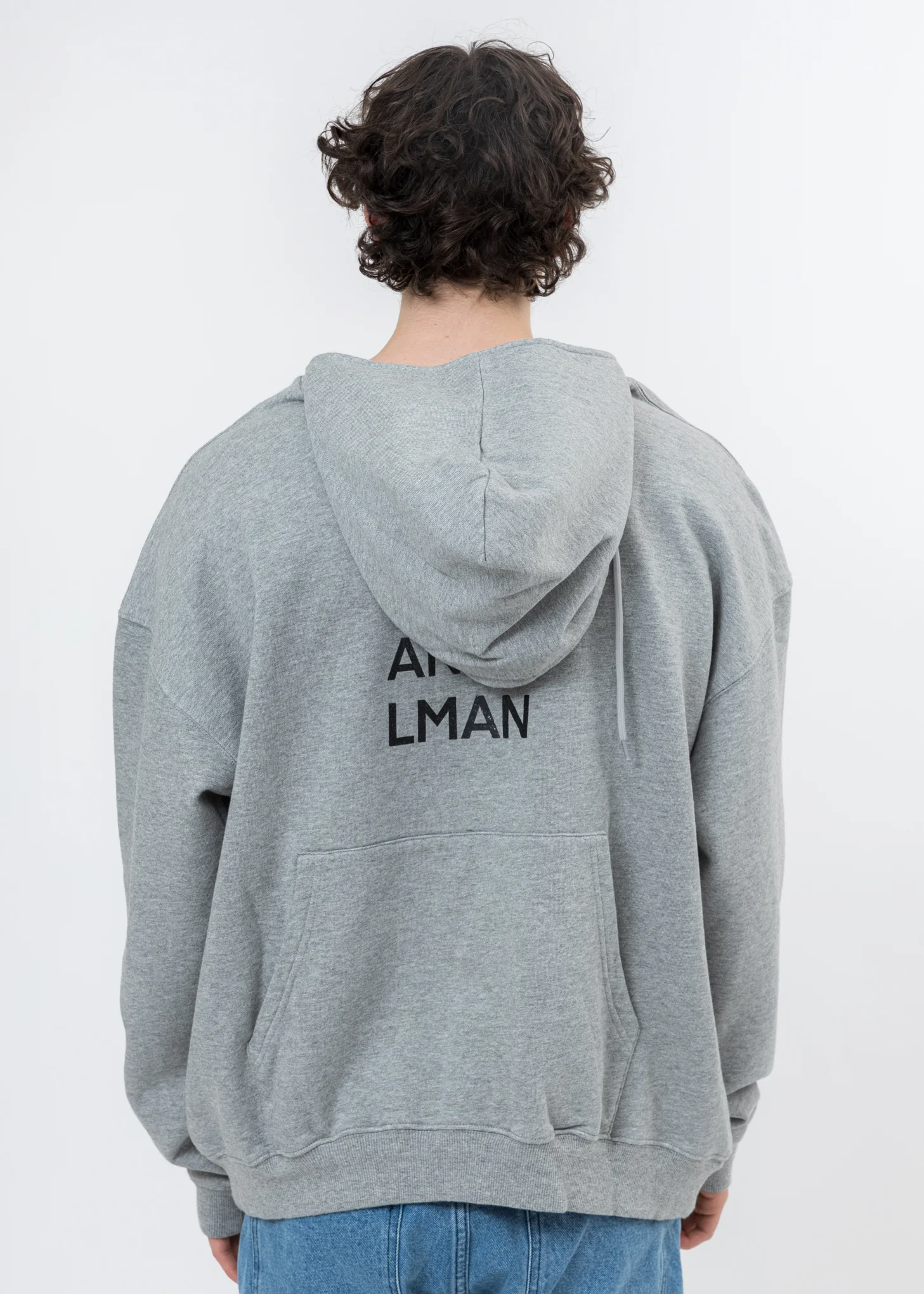 Grey Rhinestone Logo Two Ways Hoodie - Image 12