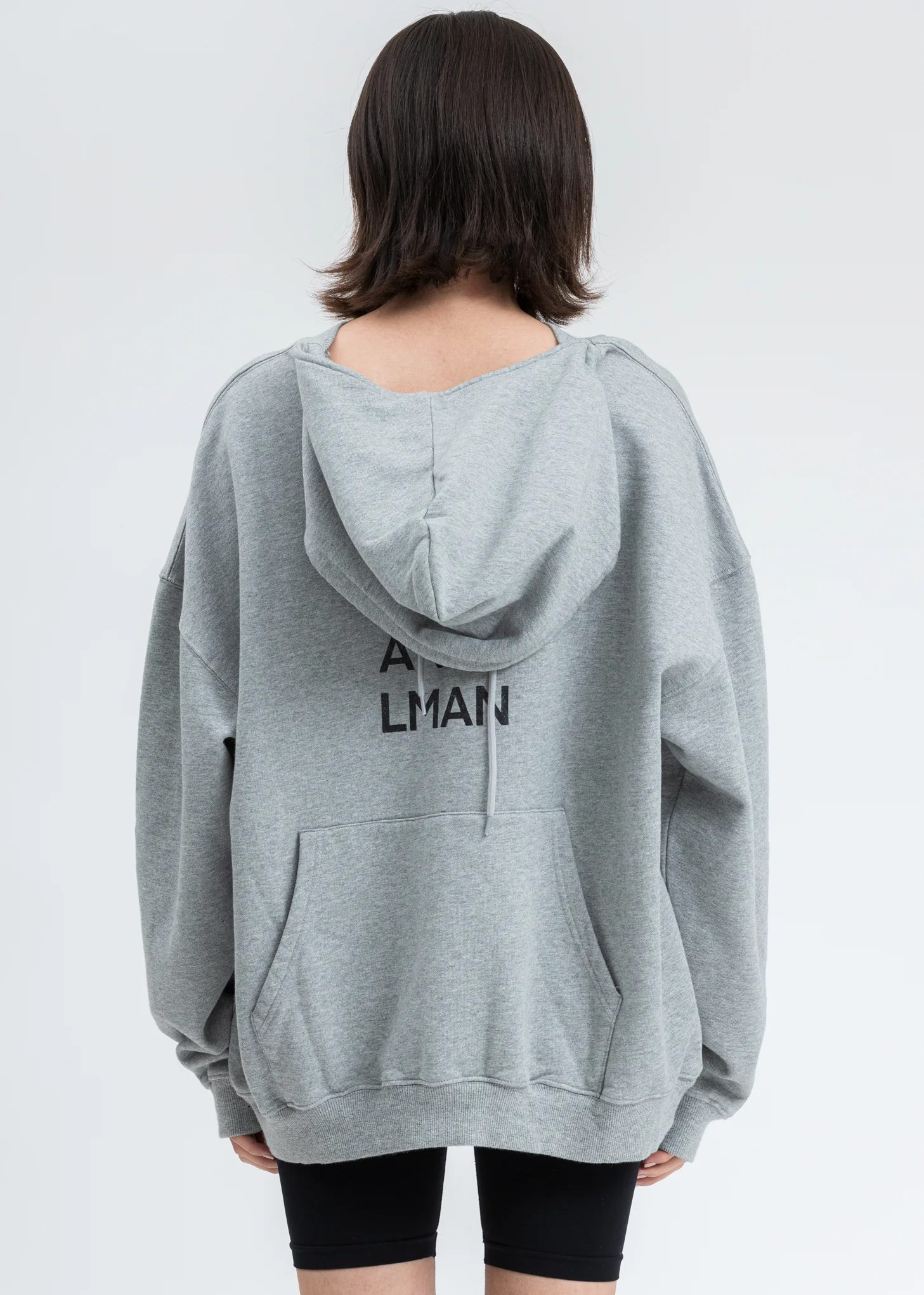 Grey Rhinestone Logo Two Ways Hoodie - Image 8