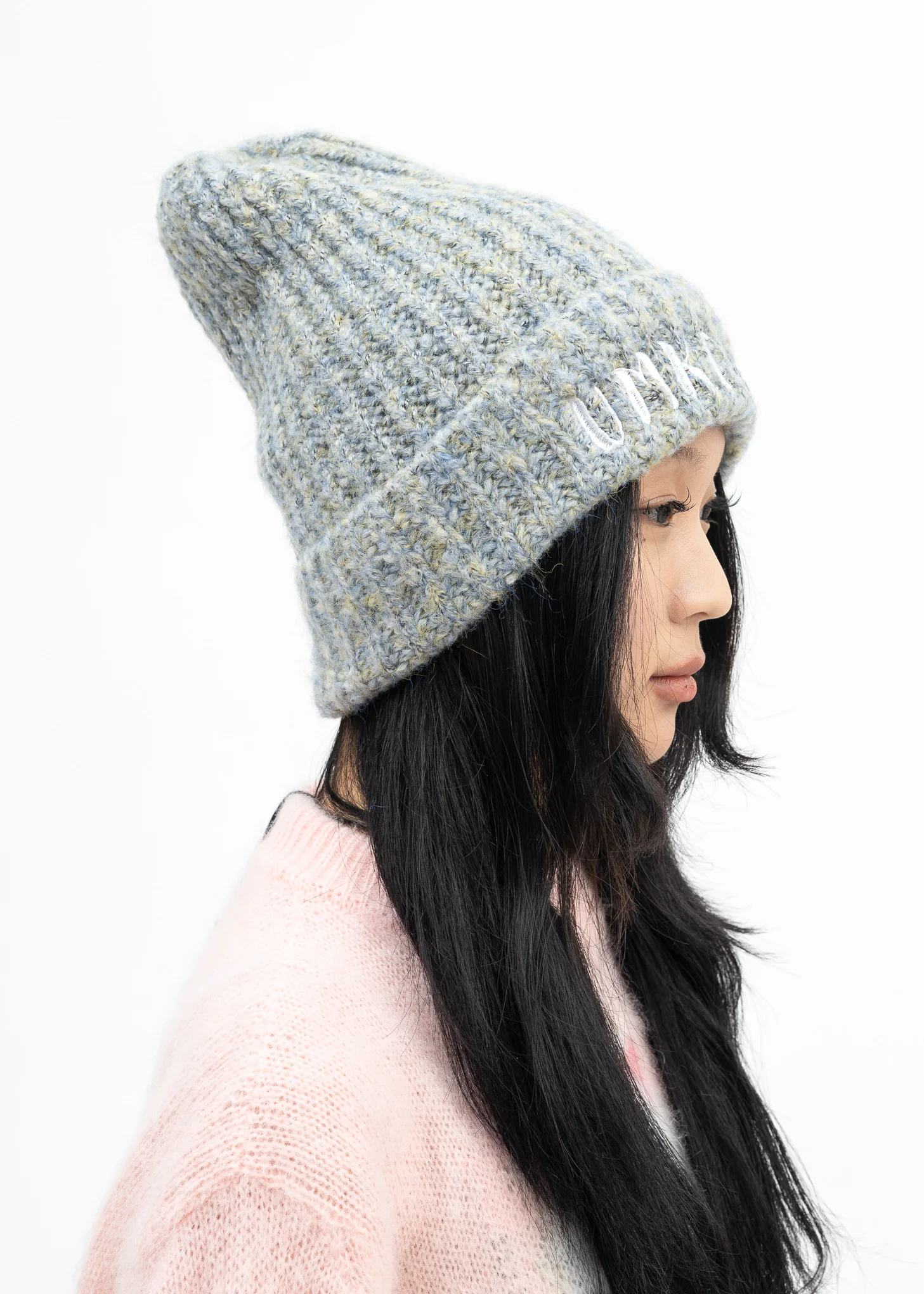 Grey Ribbed Logo Beanie - Image 3