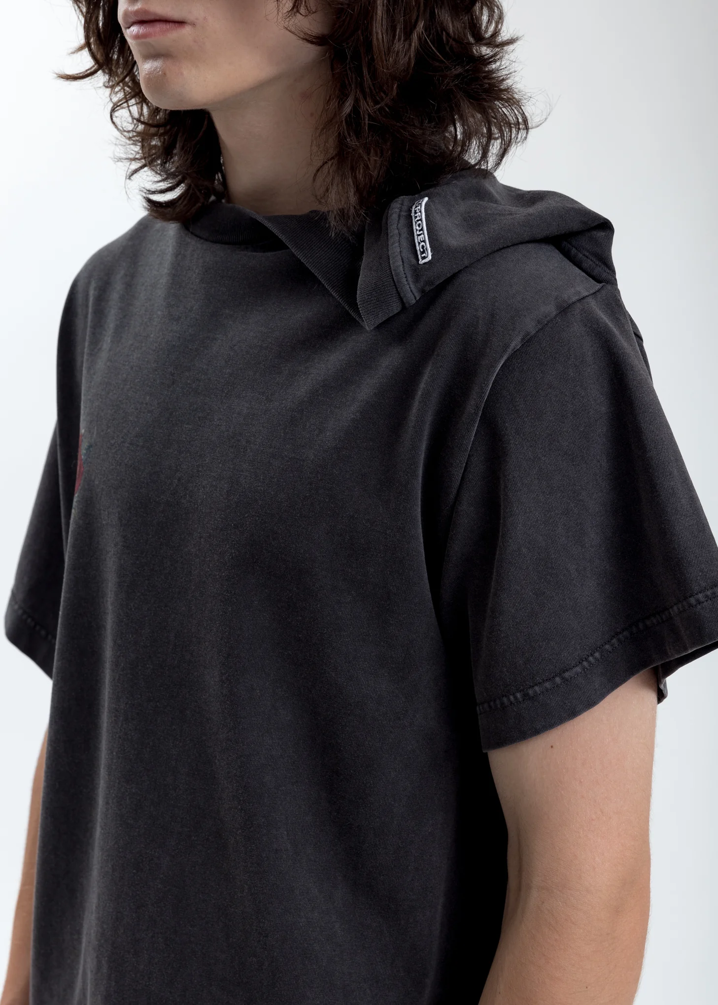 Grey Rose Clipped Shoulder T-Shirt - Image 2