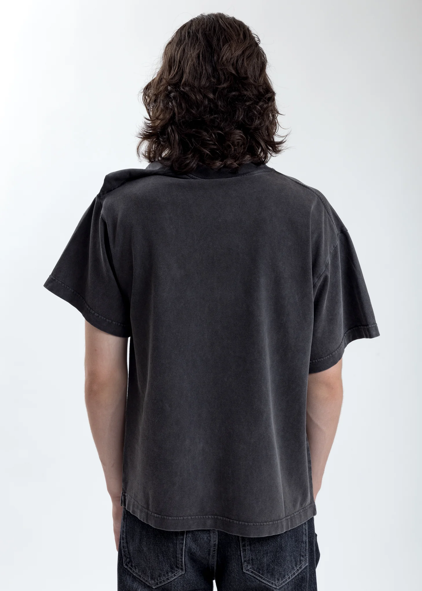 Grey Rose Clipped Shoulder T-Shirt - Image 5