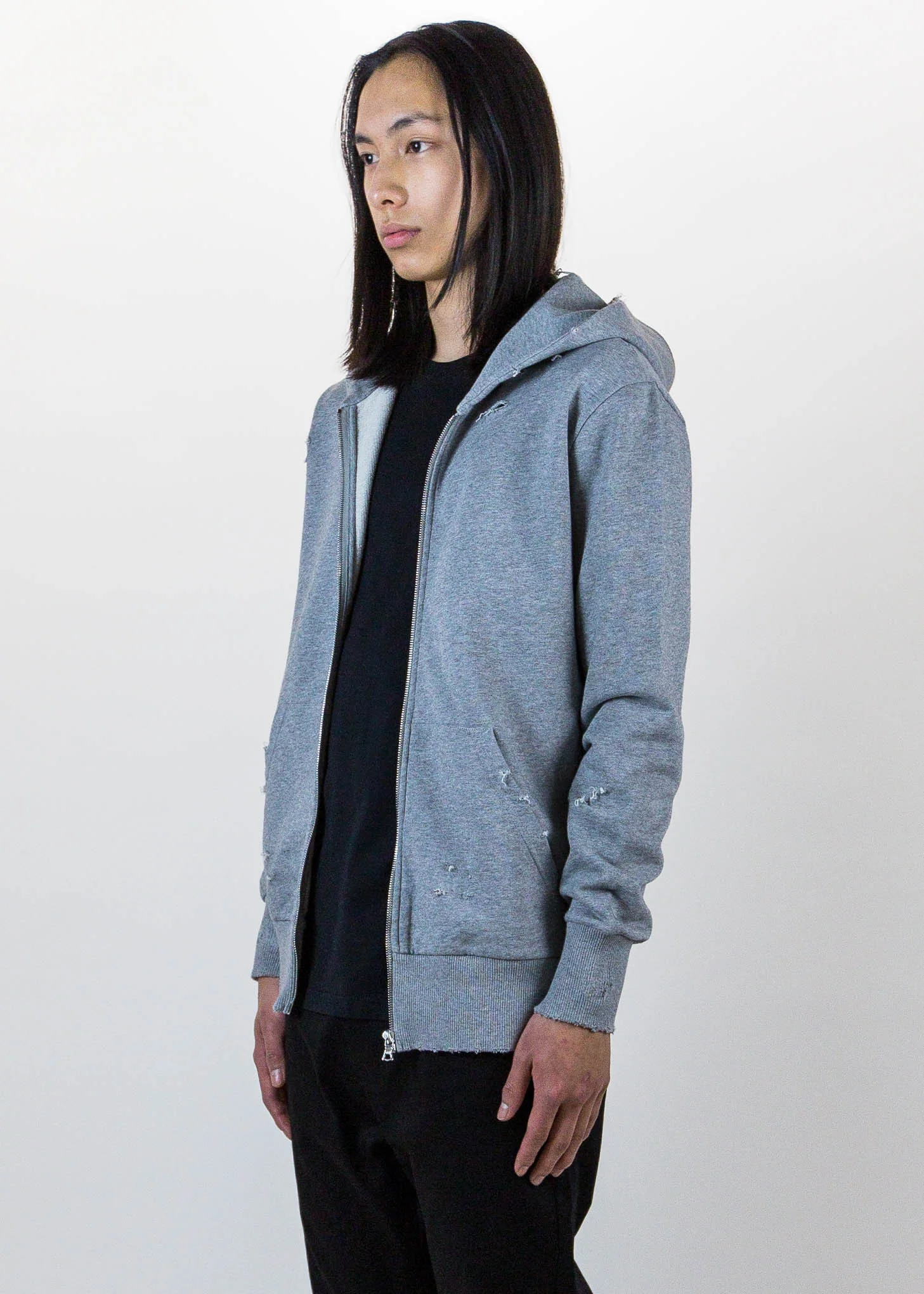 Grey Sawyer Distressed Hoodie - Image 3