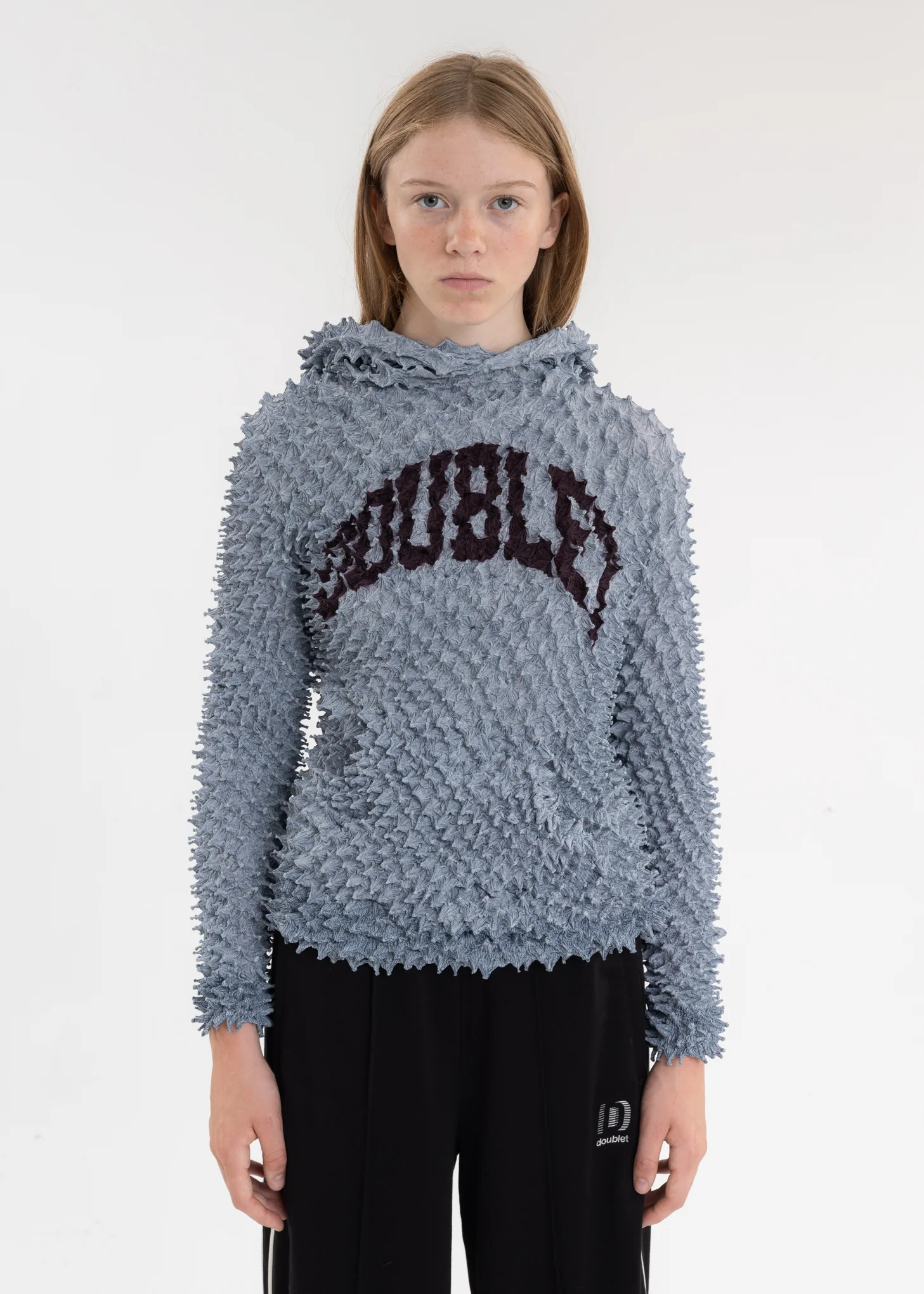 Grey “SHIBORI” COLLEGE LOGO PRINT HOODIE