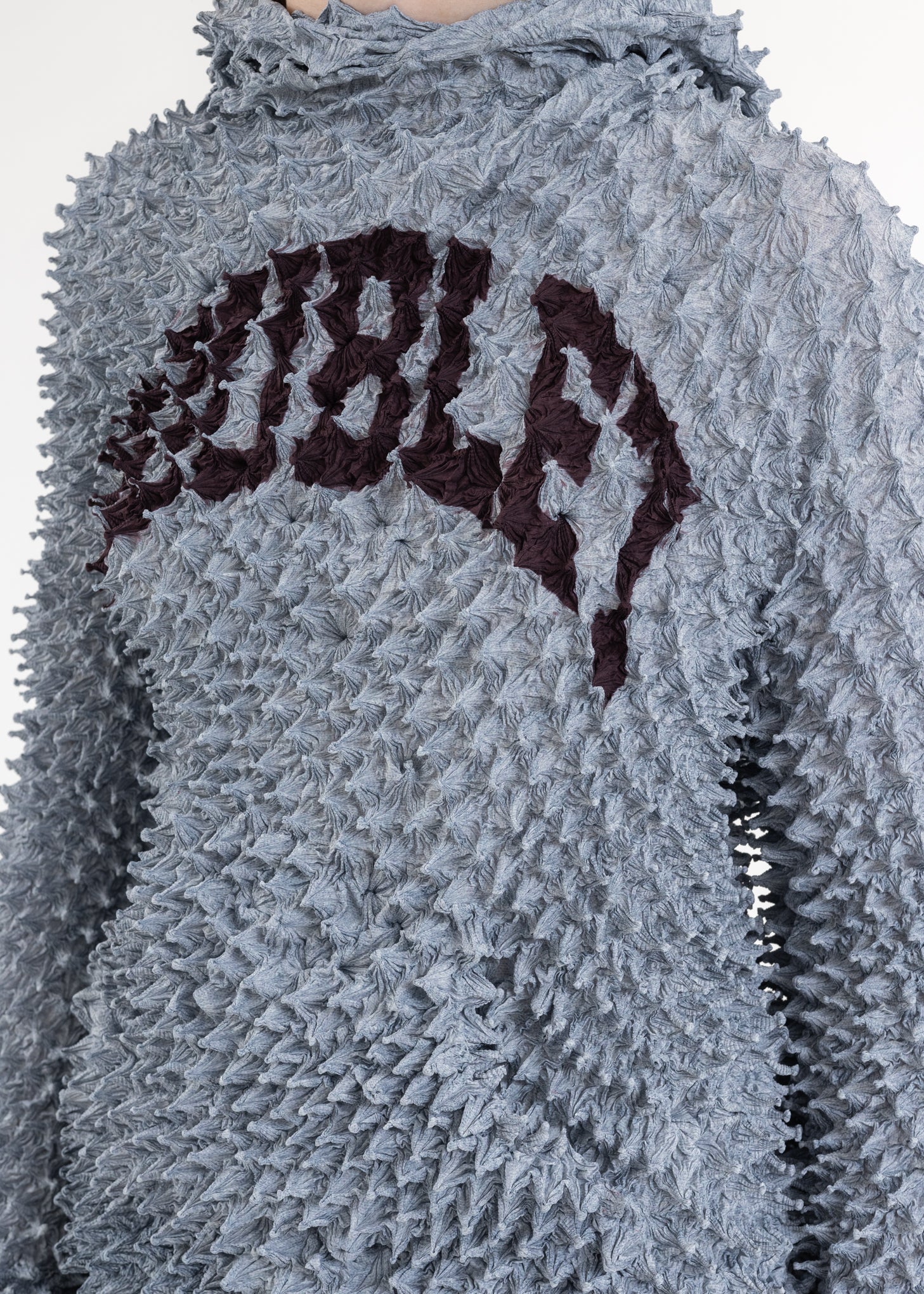 Grey “SHIBORI” COLLEGE LOGO PRINT HOODIE - Image 2