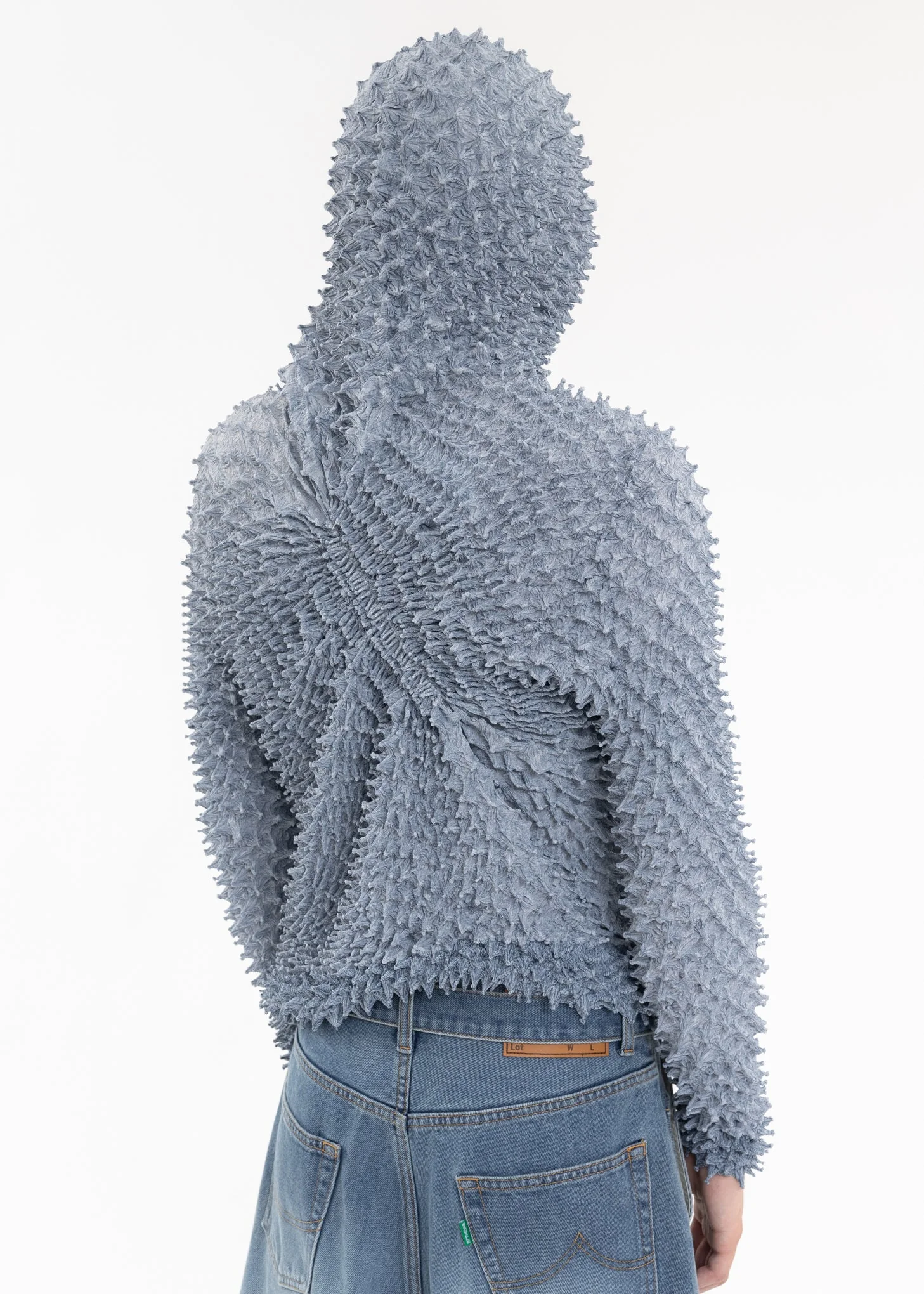 Grey “SHIBORI” COLLEGE LOGO PRINT HOODIE - Image 4