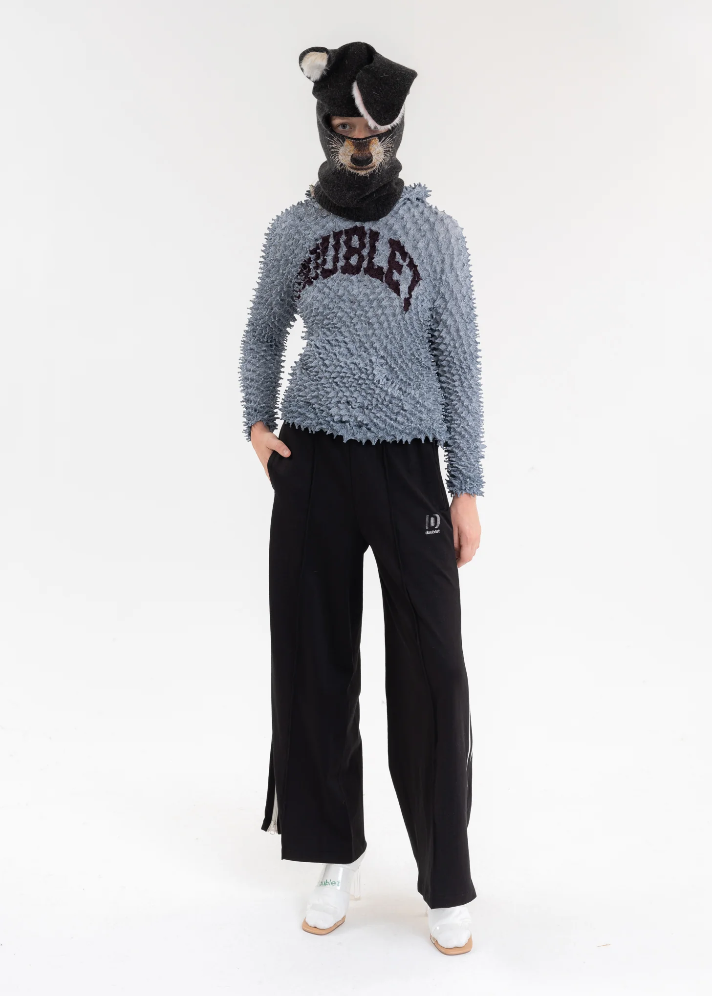 Grey “SHIBORI” COLLEGE LOGO PRINT HOODIE - Image 8