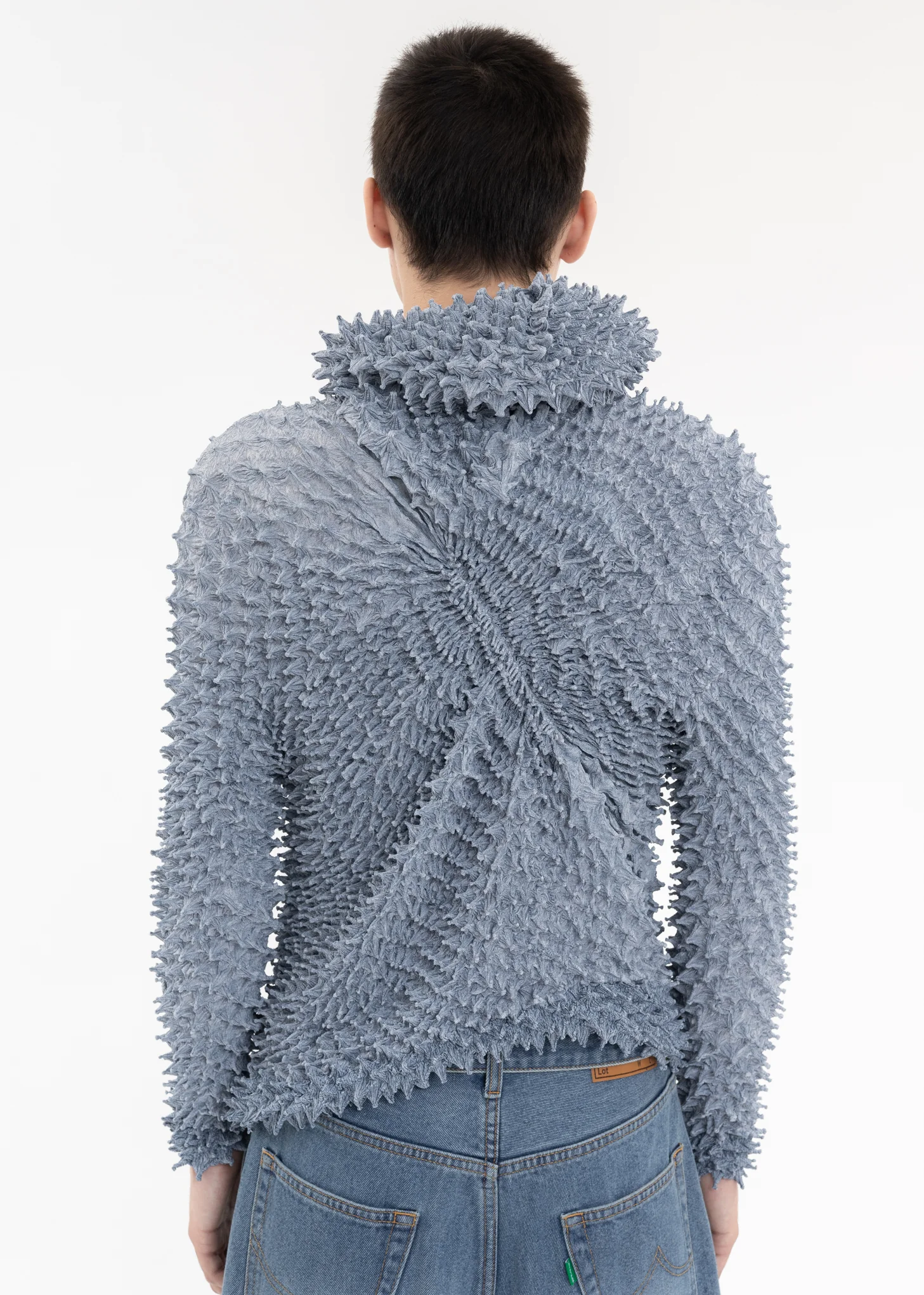 Grey “SHIBORI” COLLEGE LOGO PRINT HOODIE - Image 6