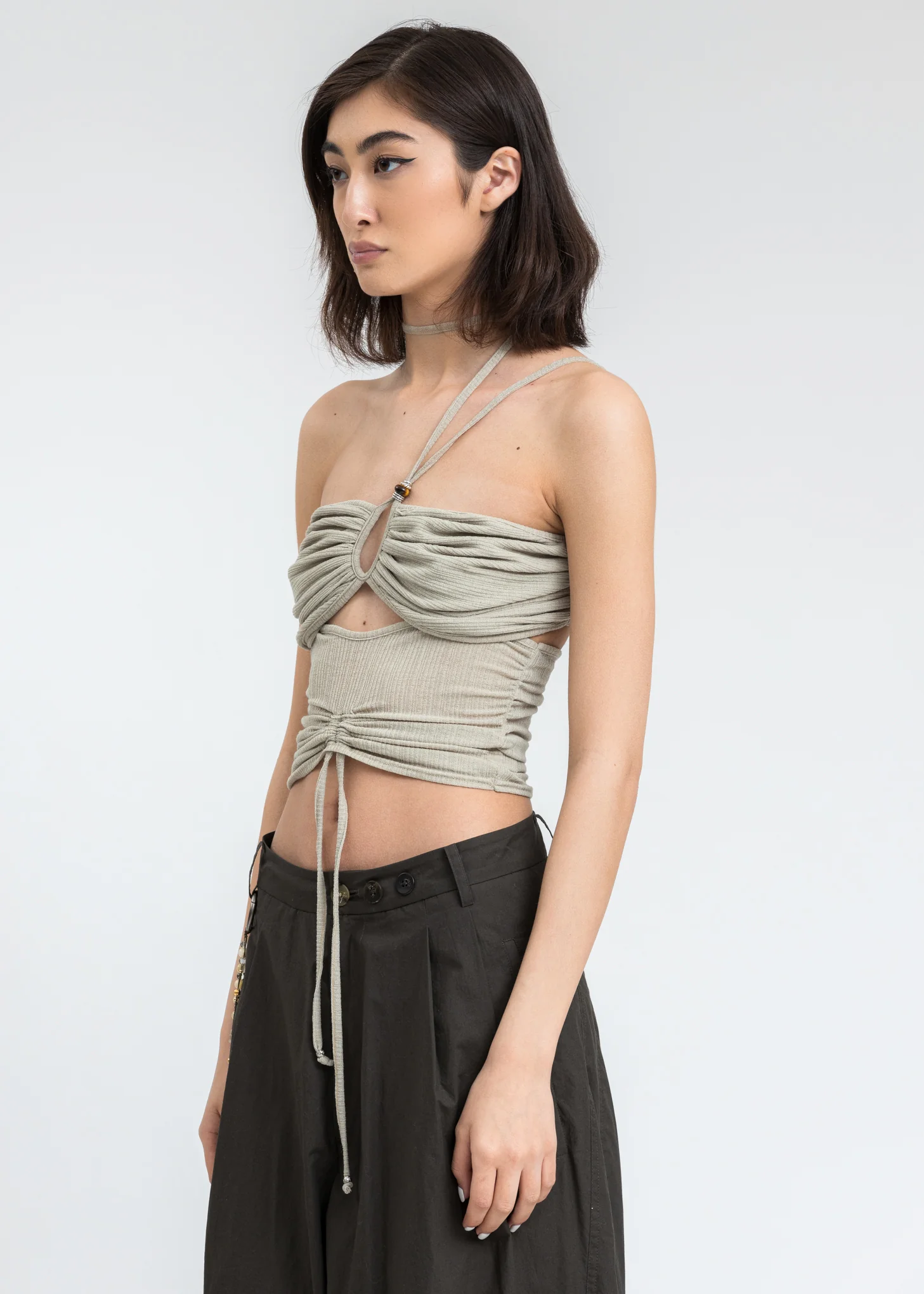 Beige Shirring Tube Top - Image 3