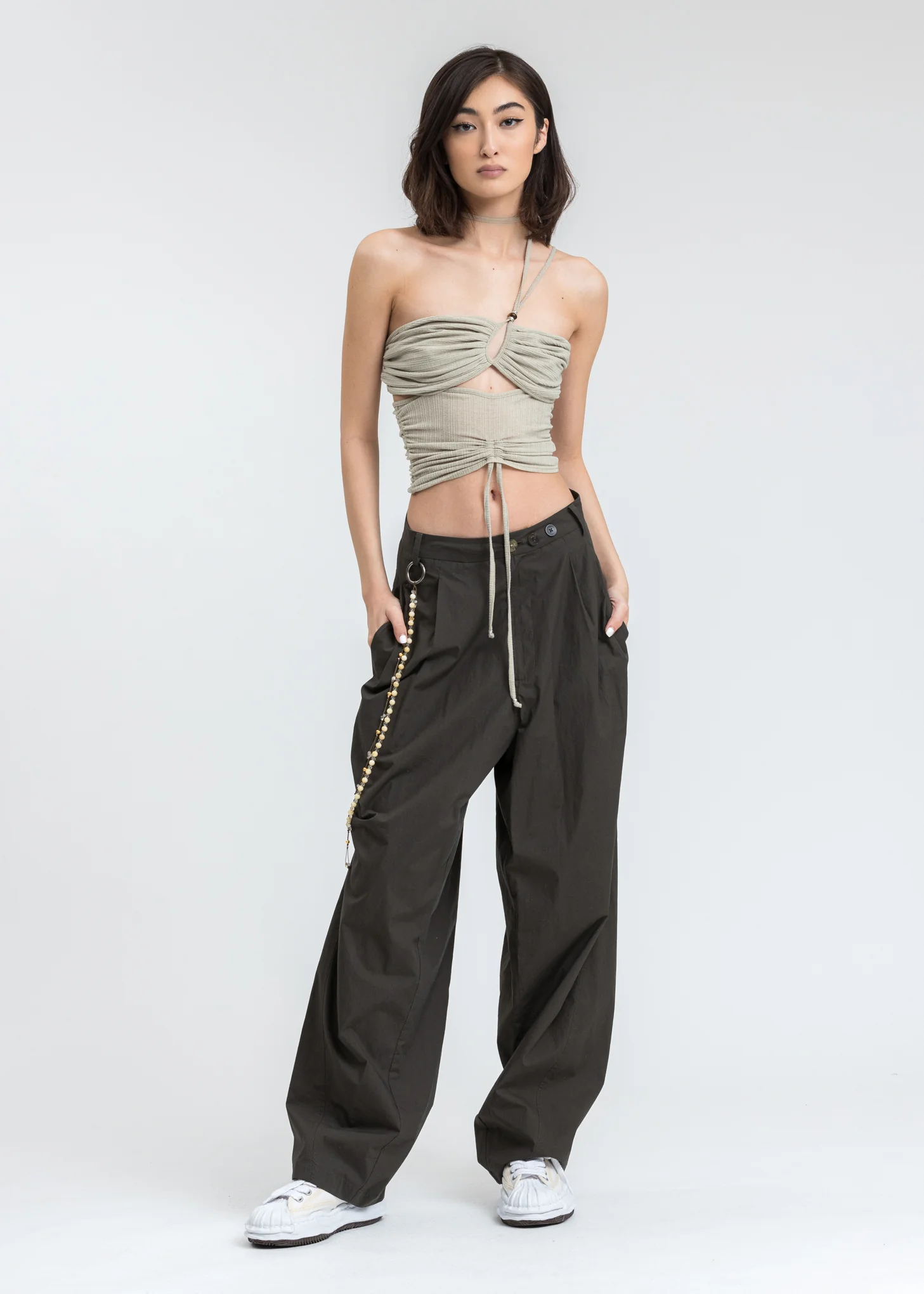 Beige Shirring Tube Top - Image 5