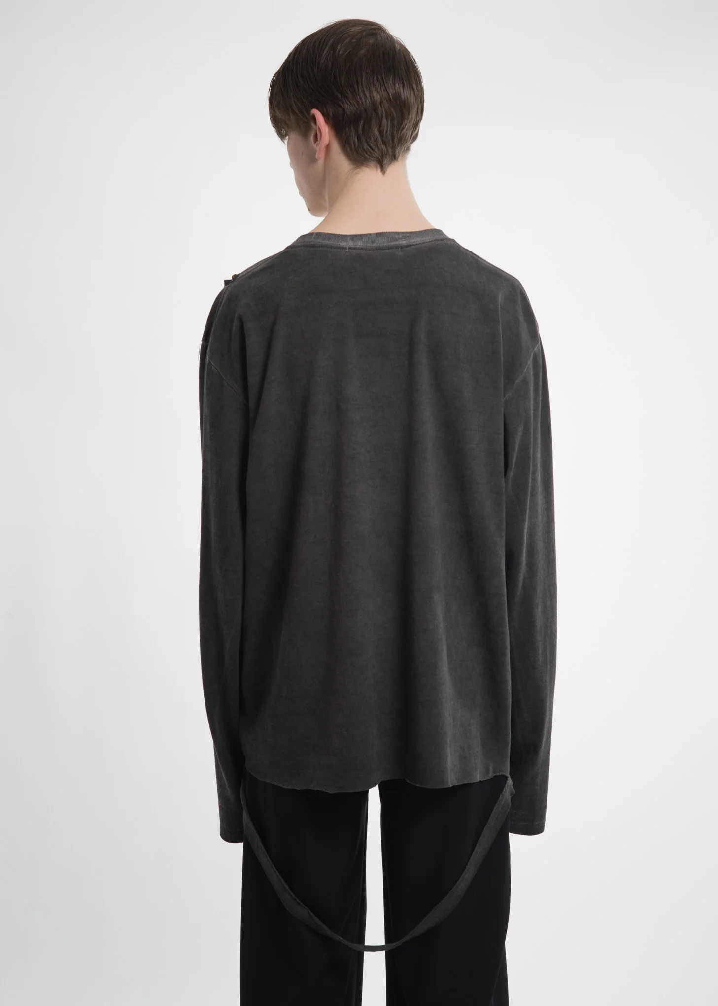 Grey Slashed L/S T-Shirt - Image 4