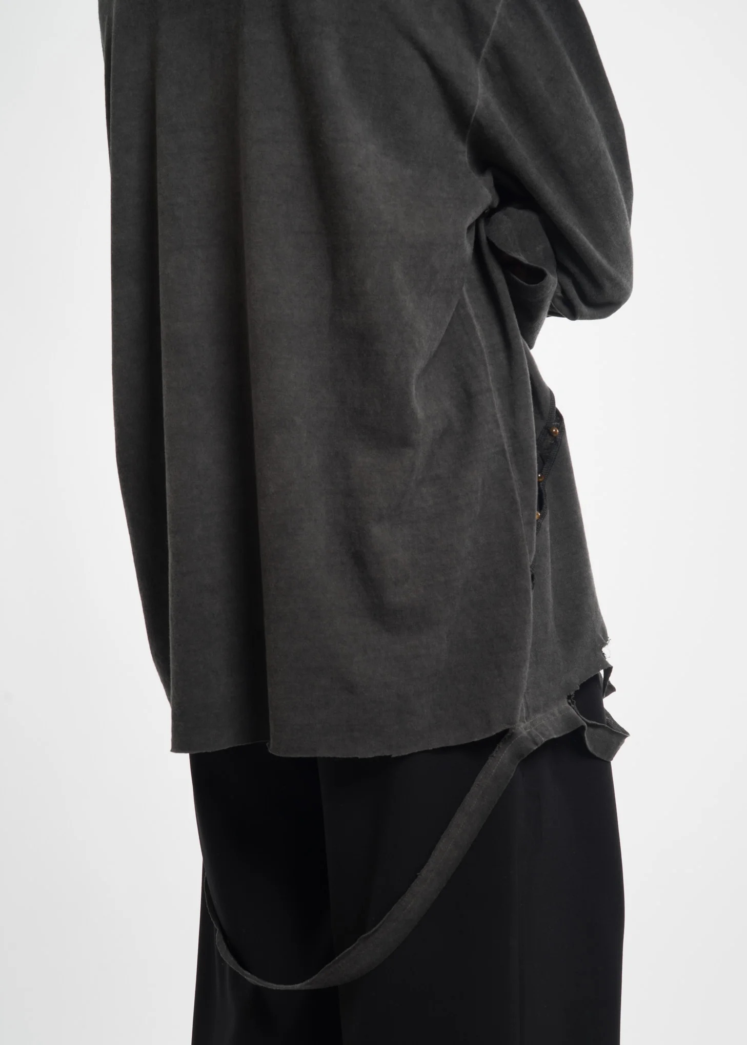 Grey Slashed L/S T-Shirt - Image 7