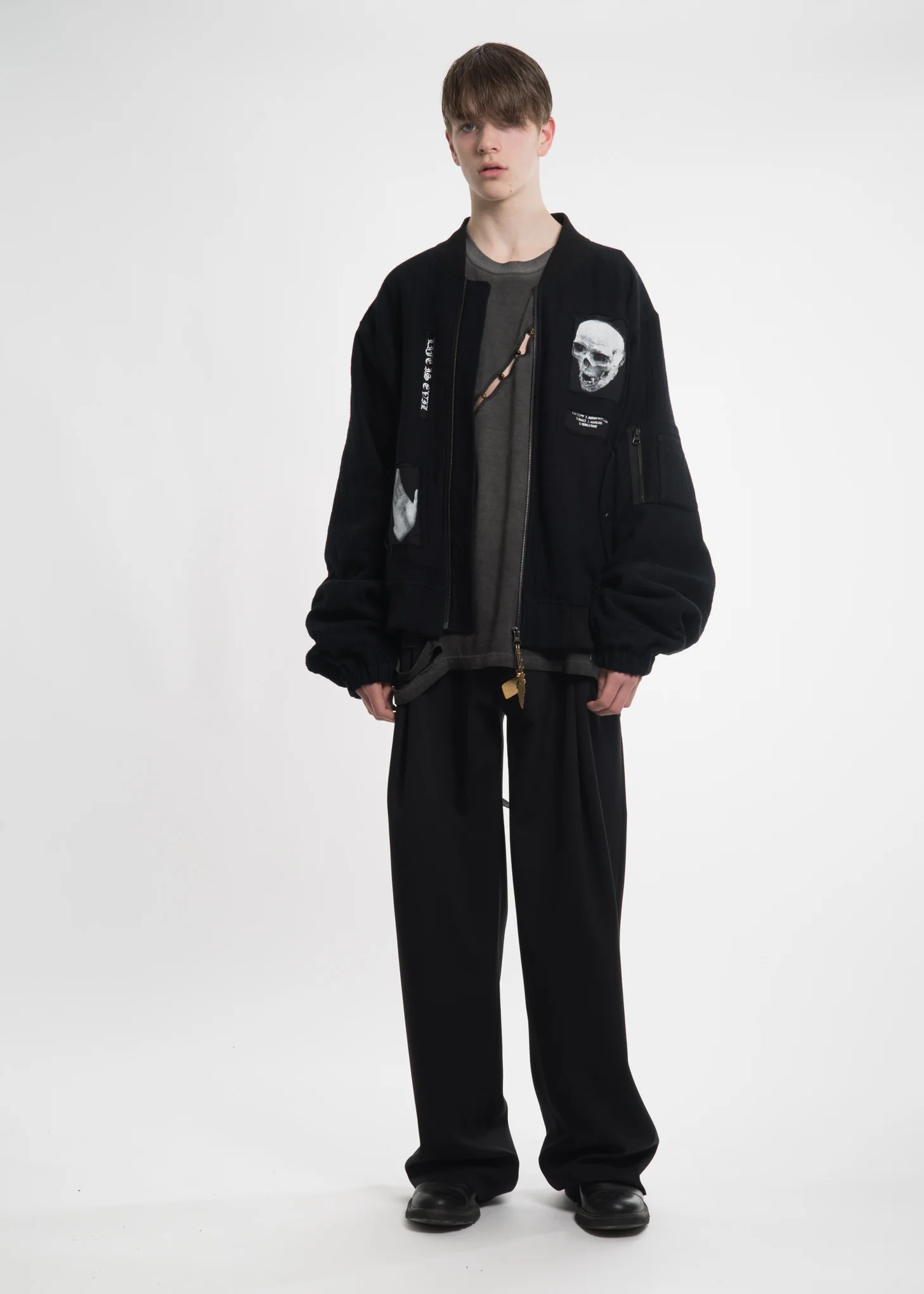 Grey Slashed L/S T-Shirt - Image 8