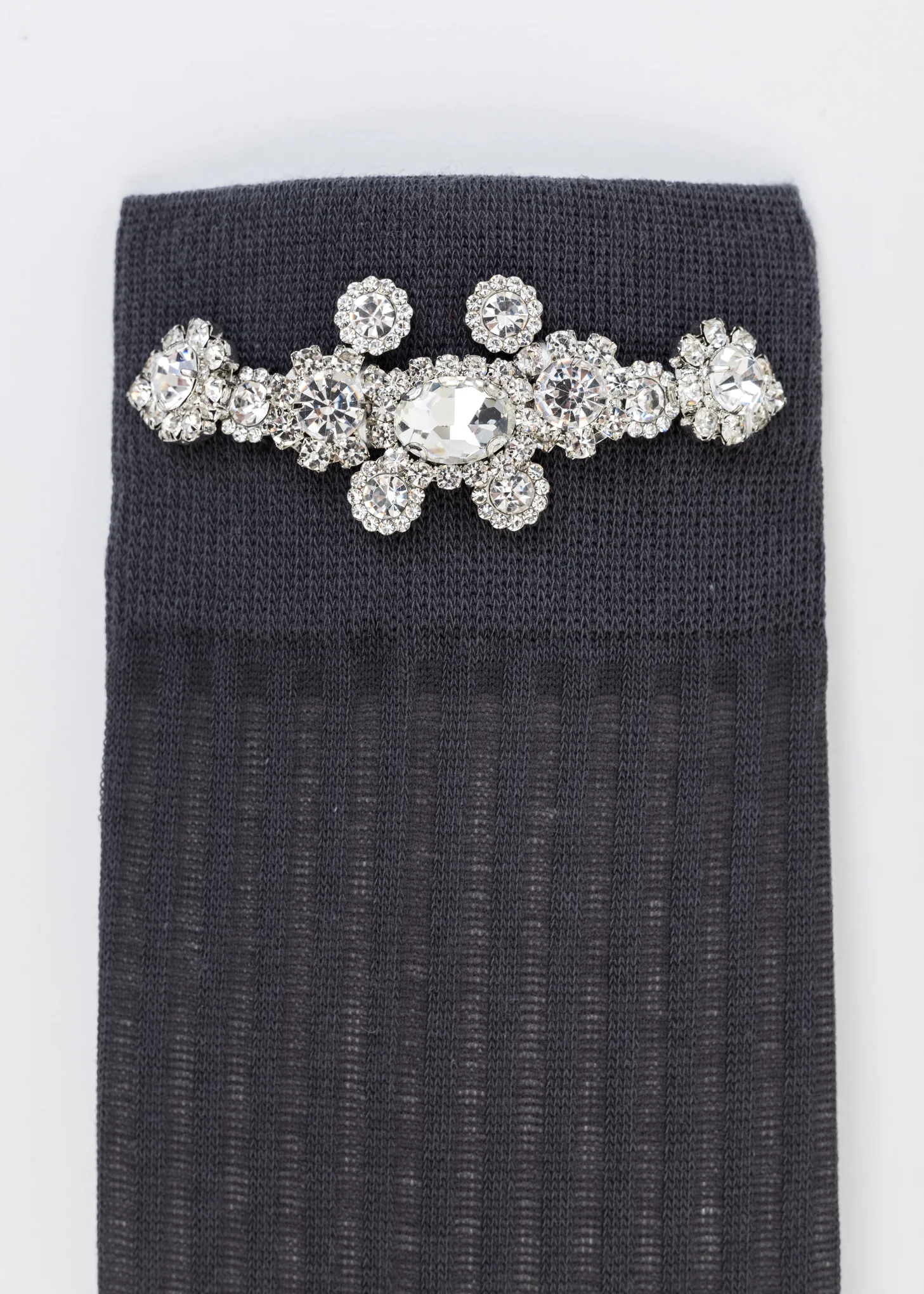 Grey Socks With White Crystal - Image 2