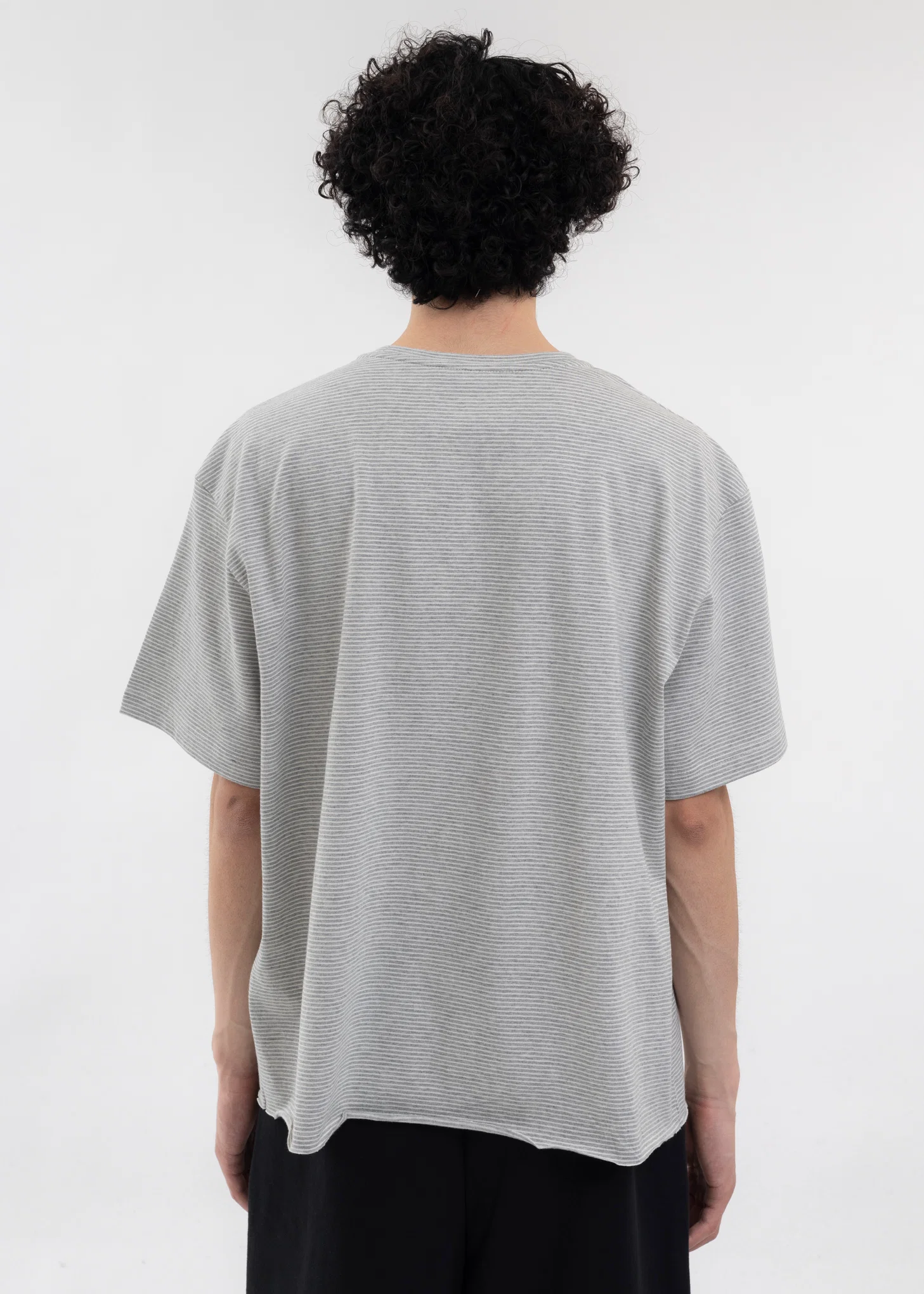 GREY STRIPED LOOSE-FIT T-SHIRT - Image 4