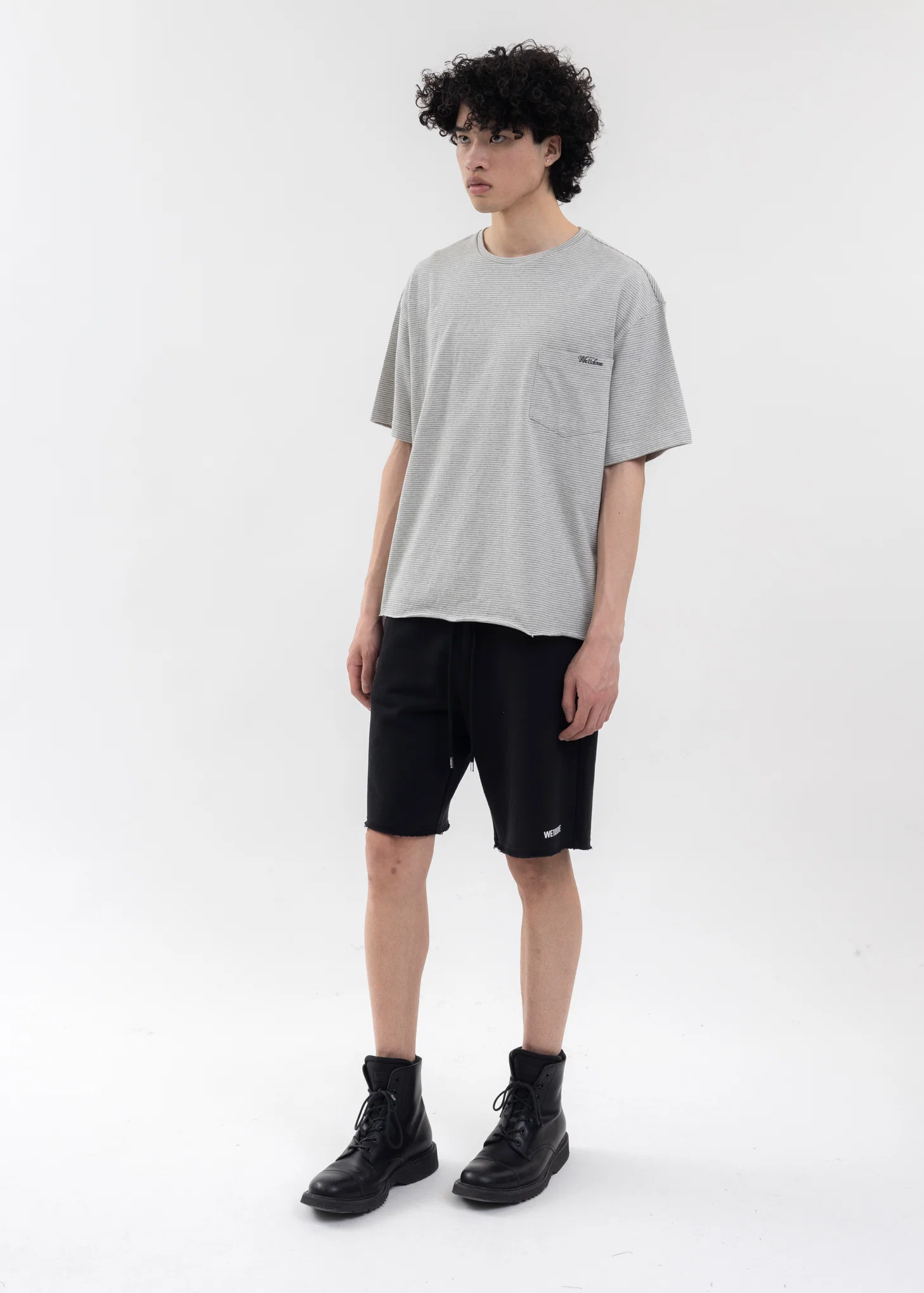 GREY STRIPED LOOSE-FIT T-SHIRT - Image 5