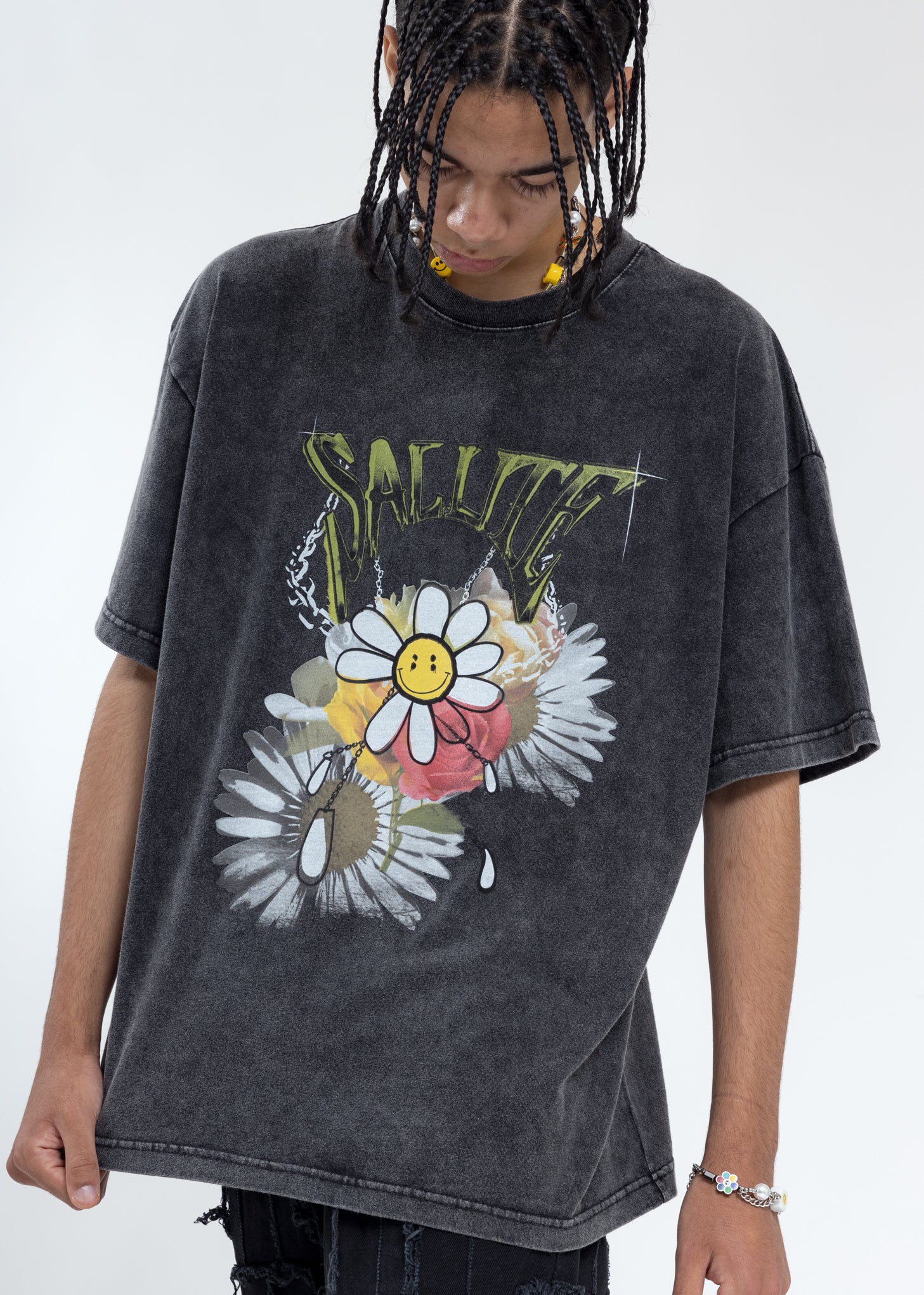 Grey Sunflower T-Shirt - Image 2