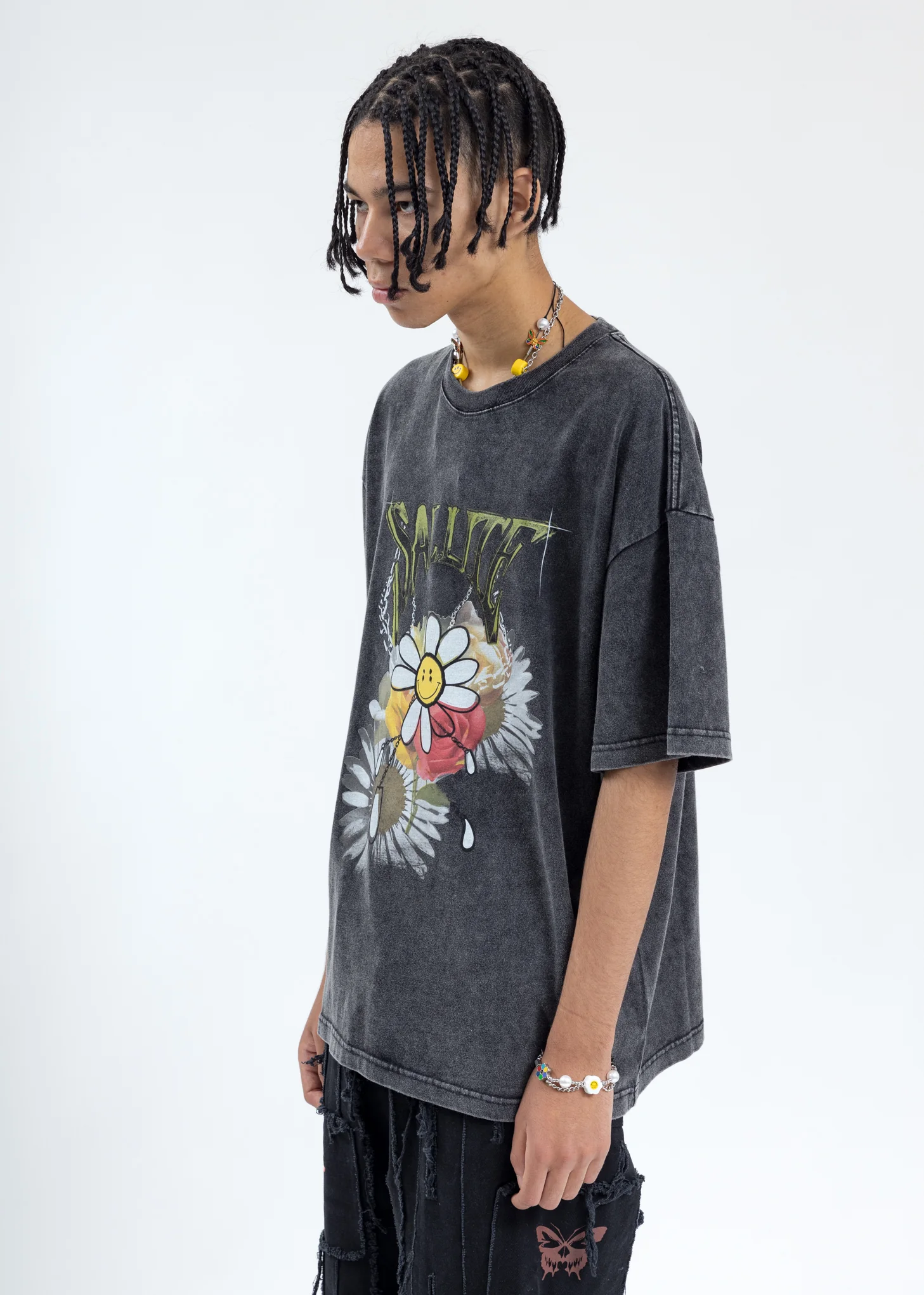 Grey Sunflower T-Shirt - Image 3