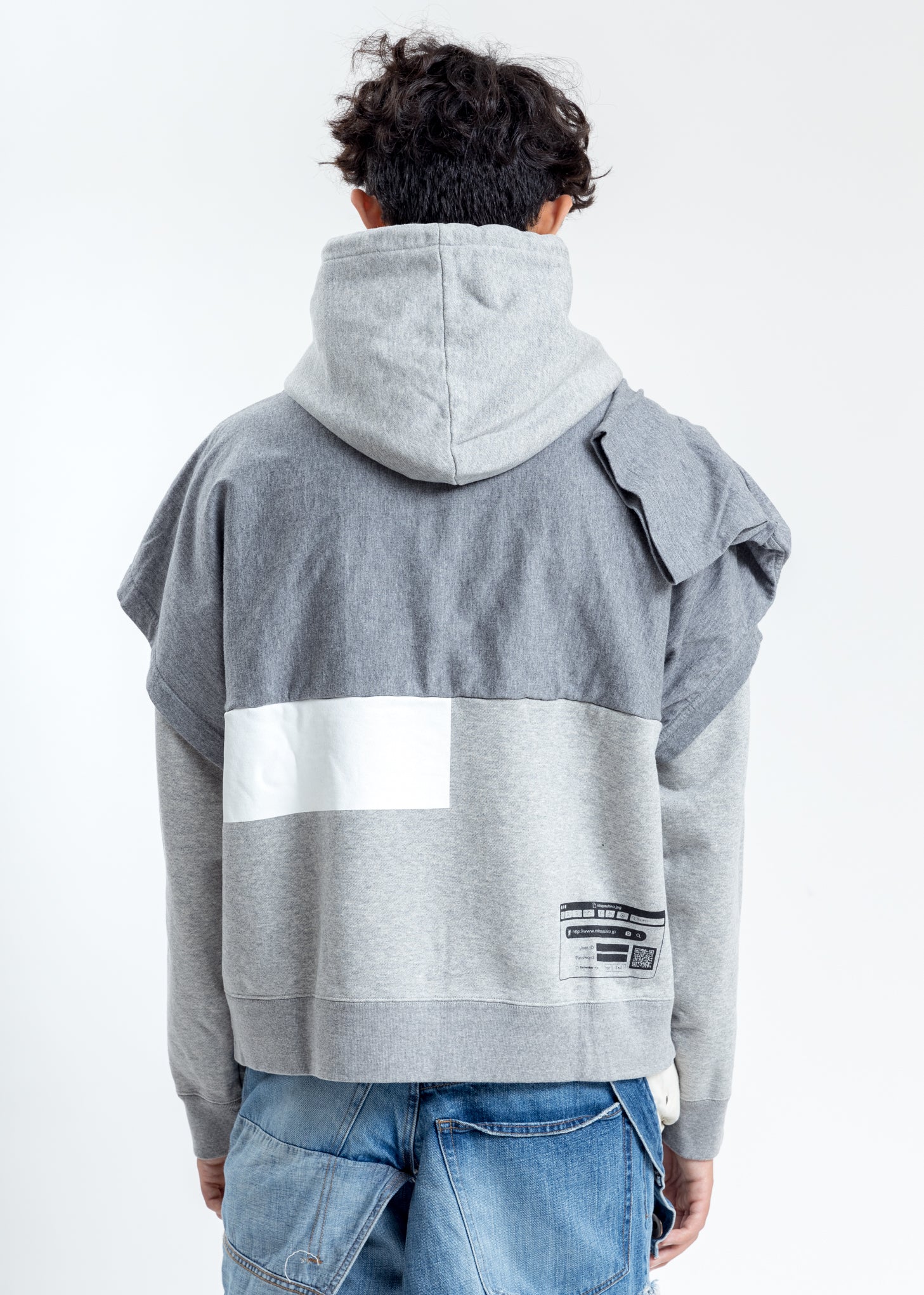 Grey T-Shirt Hoodie - Image 2