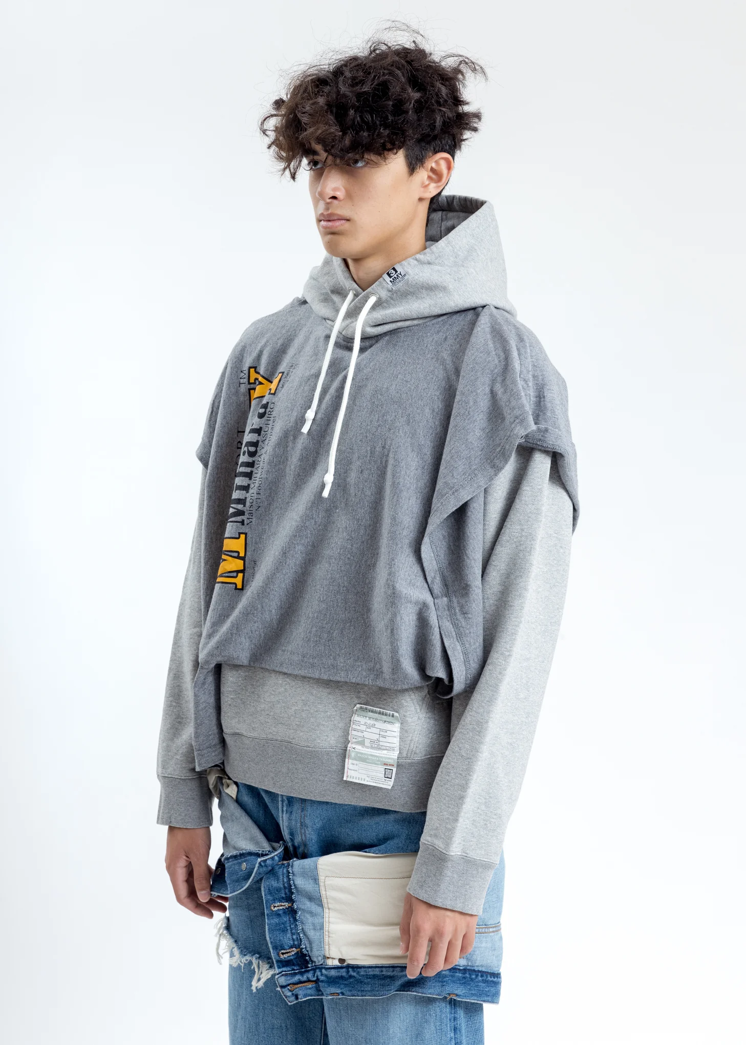 Grey T-Shirt Hoodie - Image 3