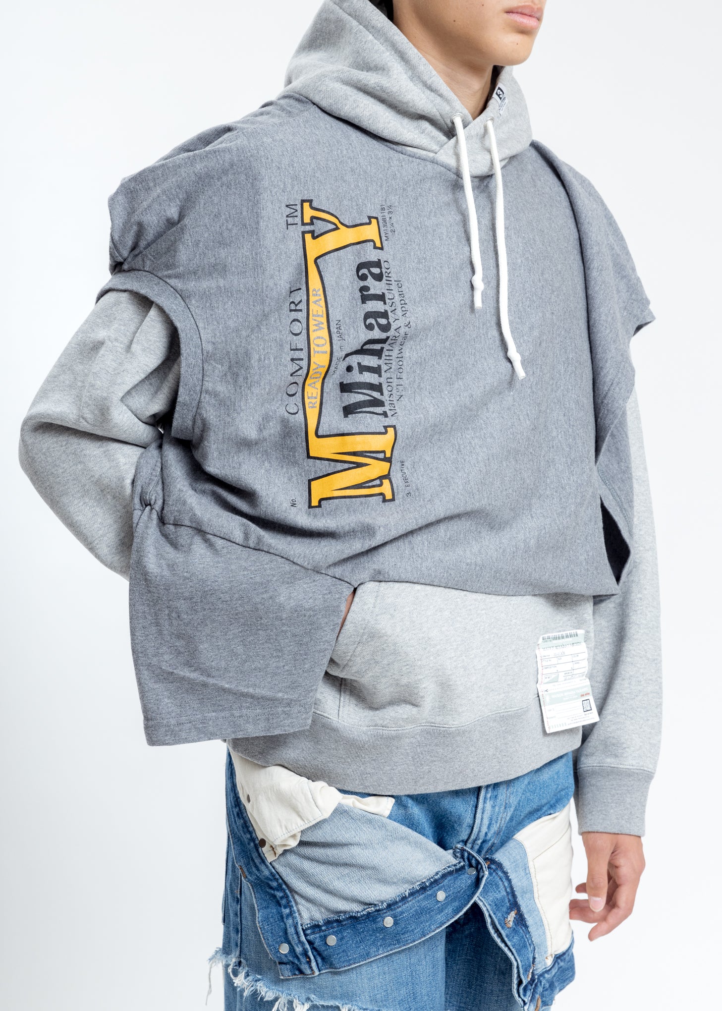Grey T-Shirt Hoodie - Image 5