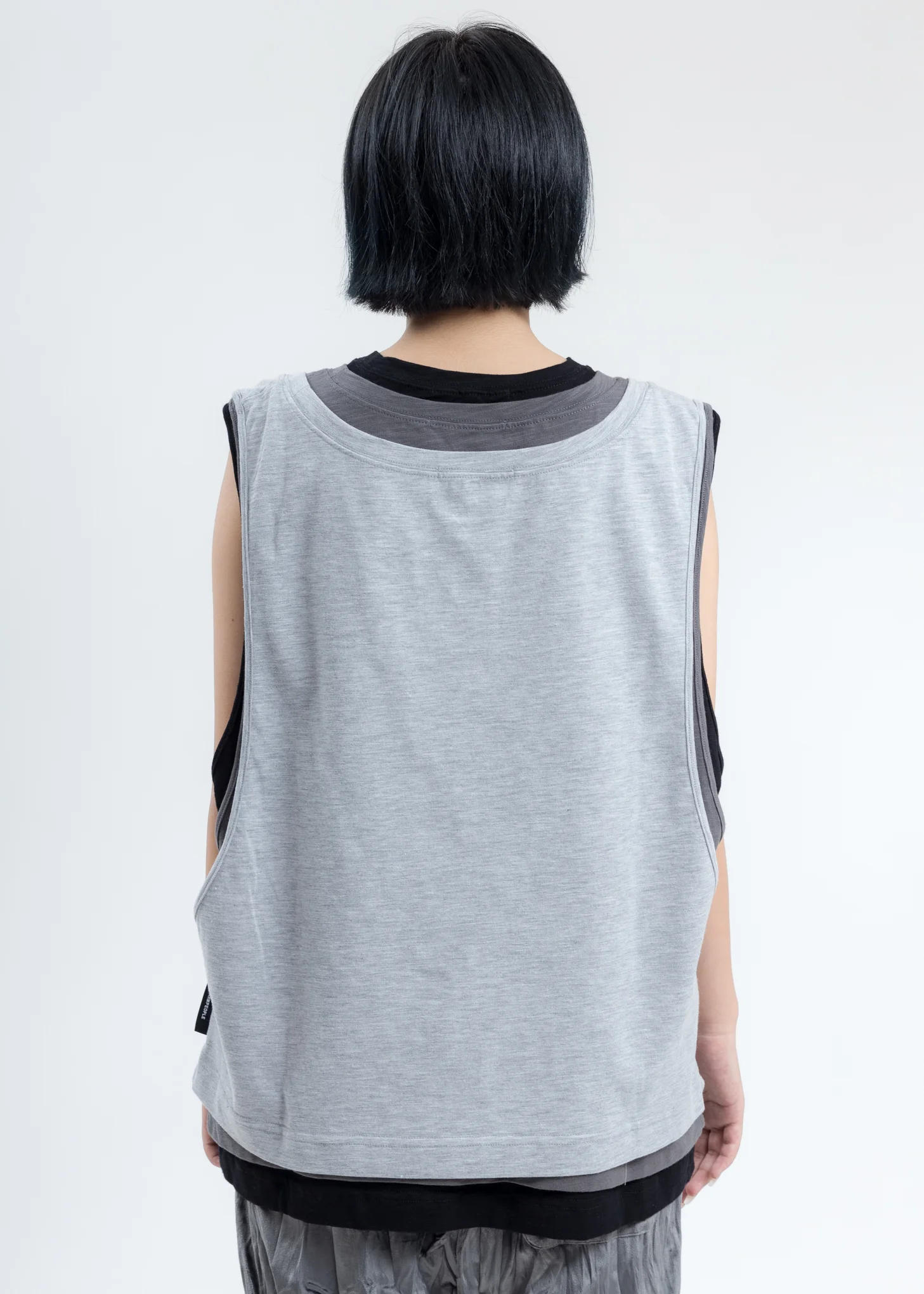 Grey Triple Layer Muscle Tee - Image 4