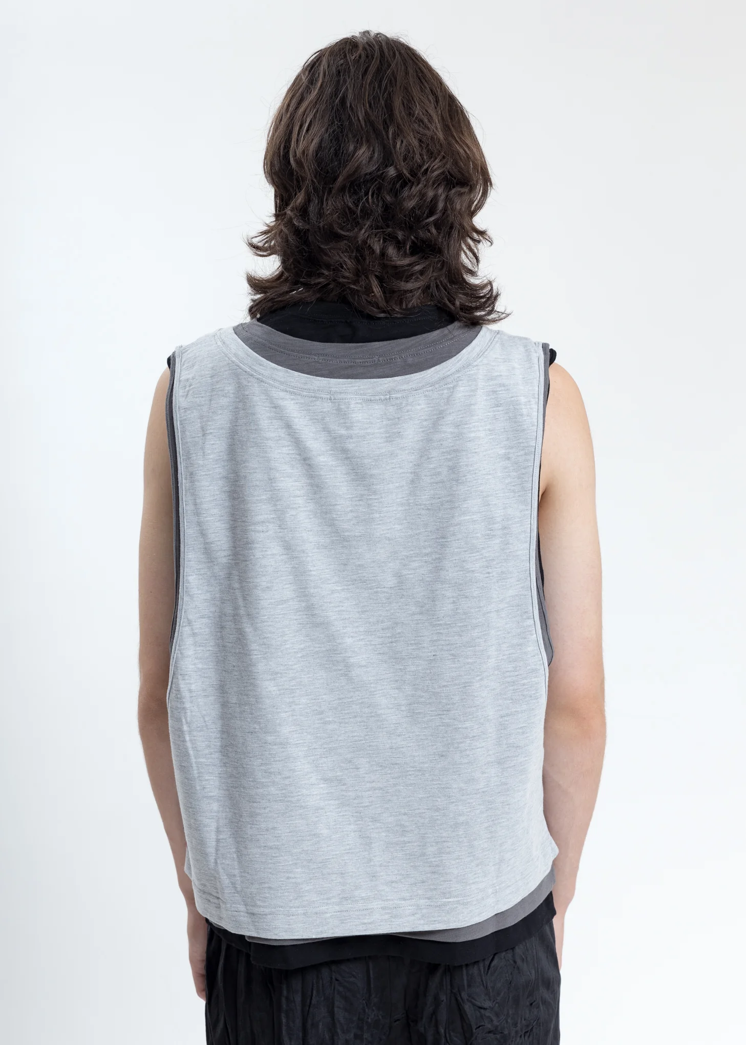 Grey Triple Layer Muscle Tee - Image 4