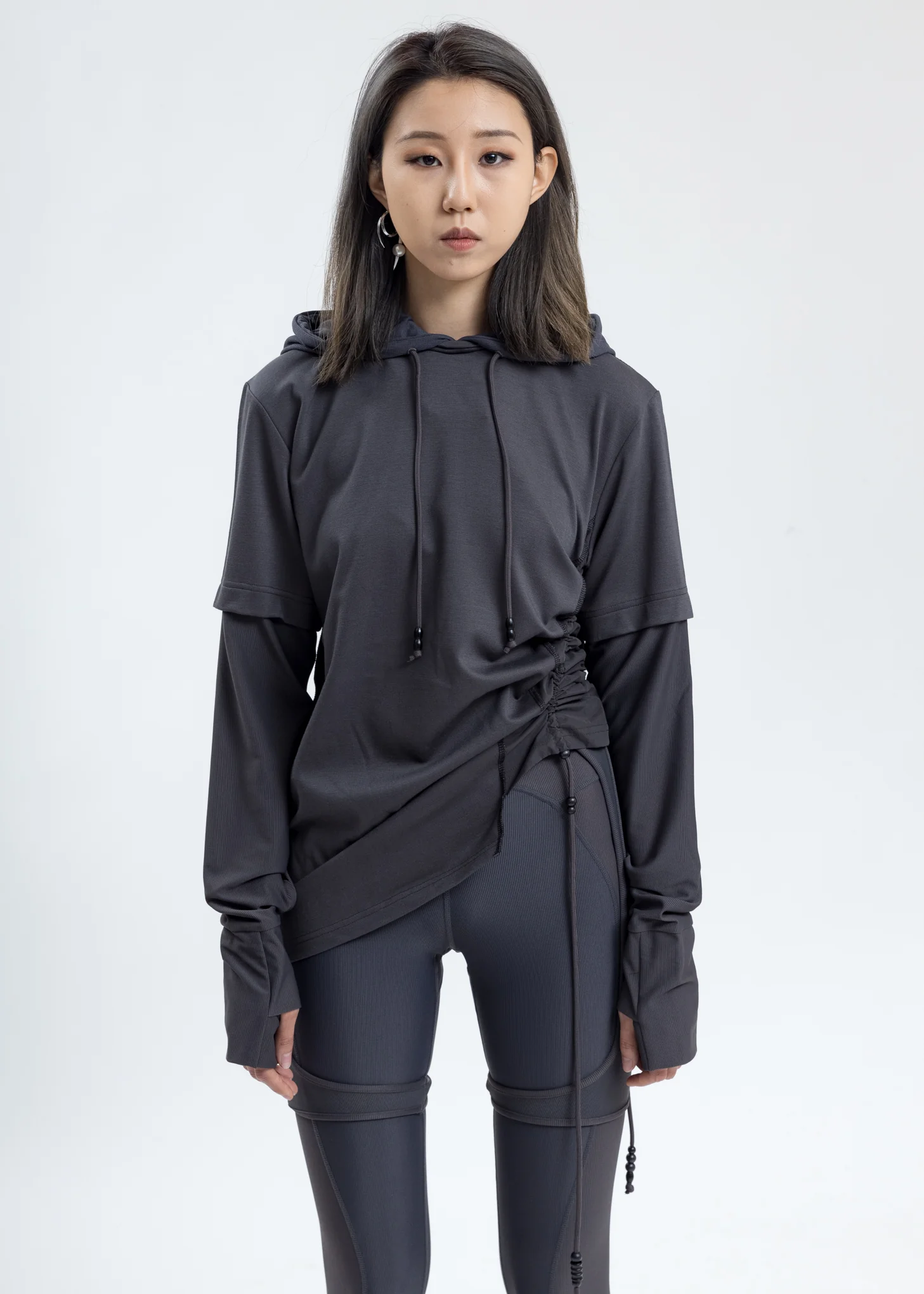 Grey Twisted Hoodie