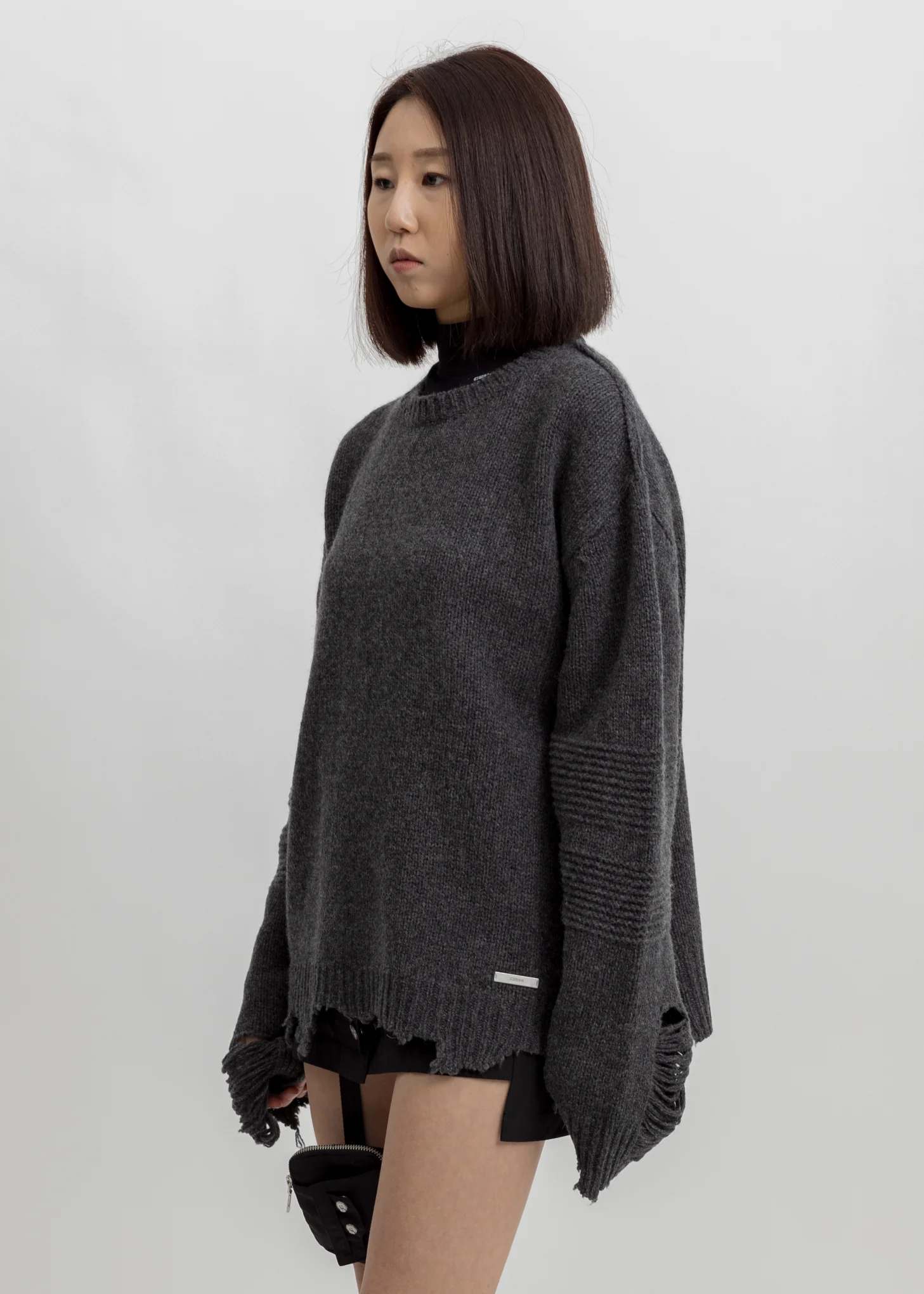 Grey Vagrant Ruin Distressed Wool Sweater - Image 3
