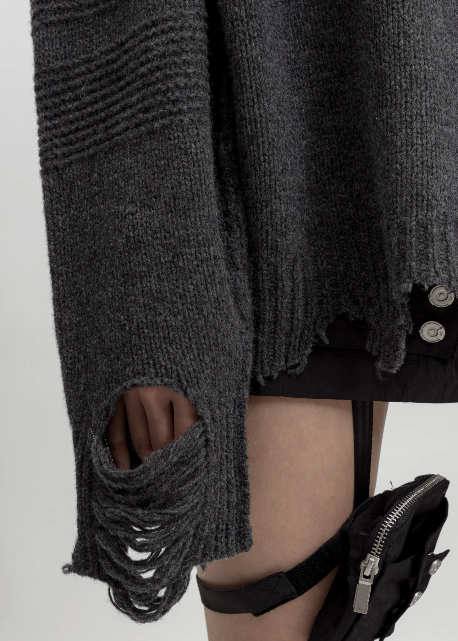 Grey Vagrant Ruin Distressed Wool Sweater - Image 4