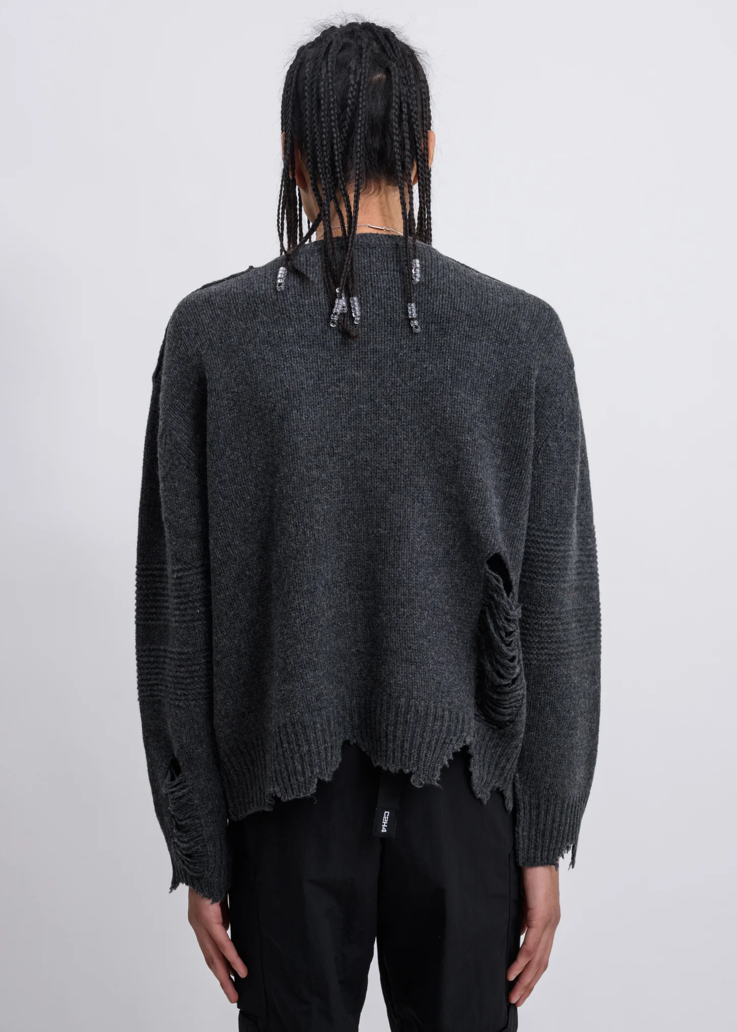 Grey Vagrant Ruin Distressed Wool Sweater - Image 2