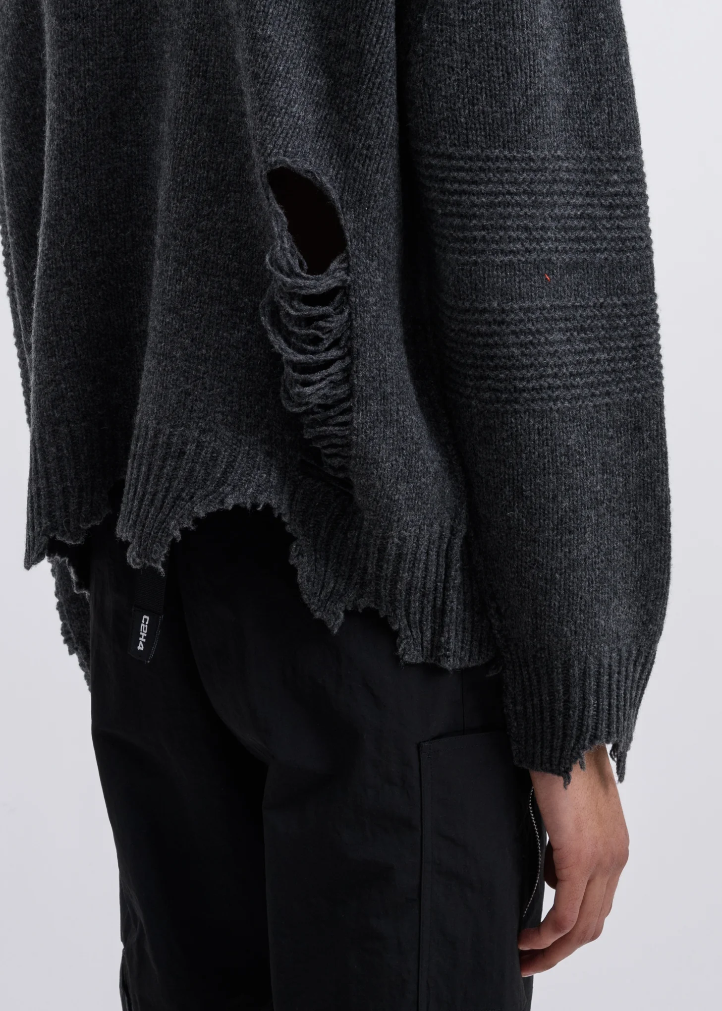 Grey Vagrant Ruin Distressed Wool Sweater - Image 5