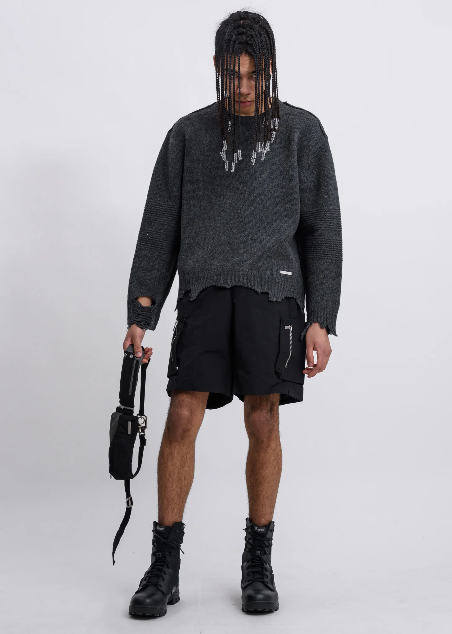 Grey Vagrant Ruin Distressed Wool Sweater - Image 6