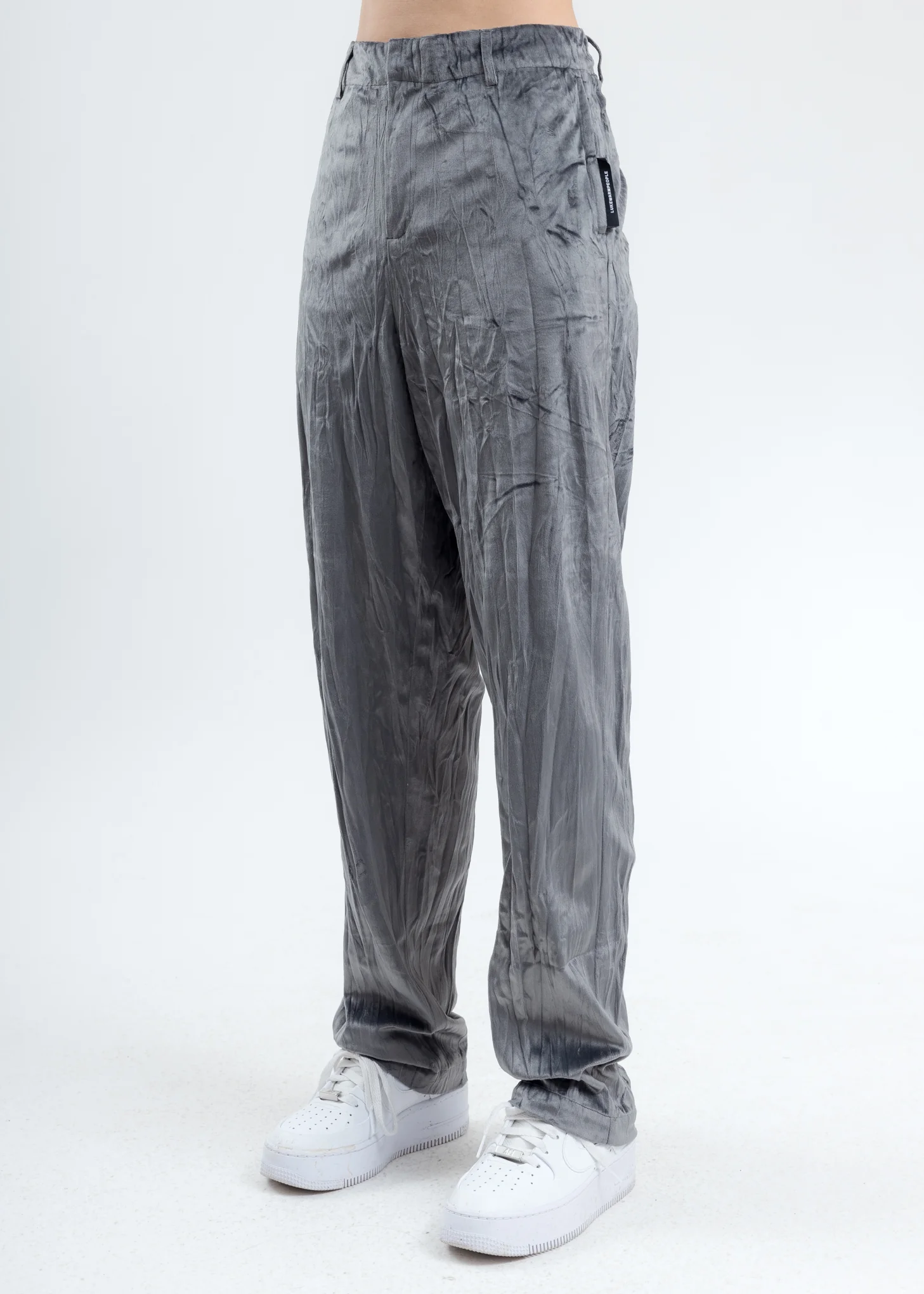 Grey Velvet Pajama Pants - Image 2