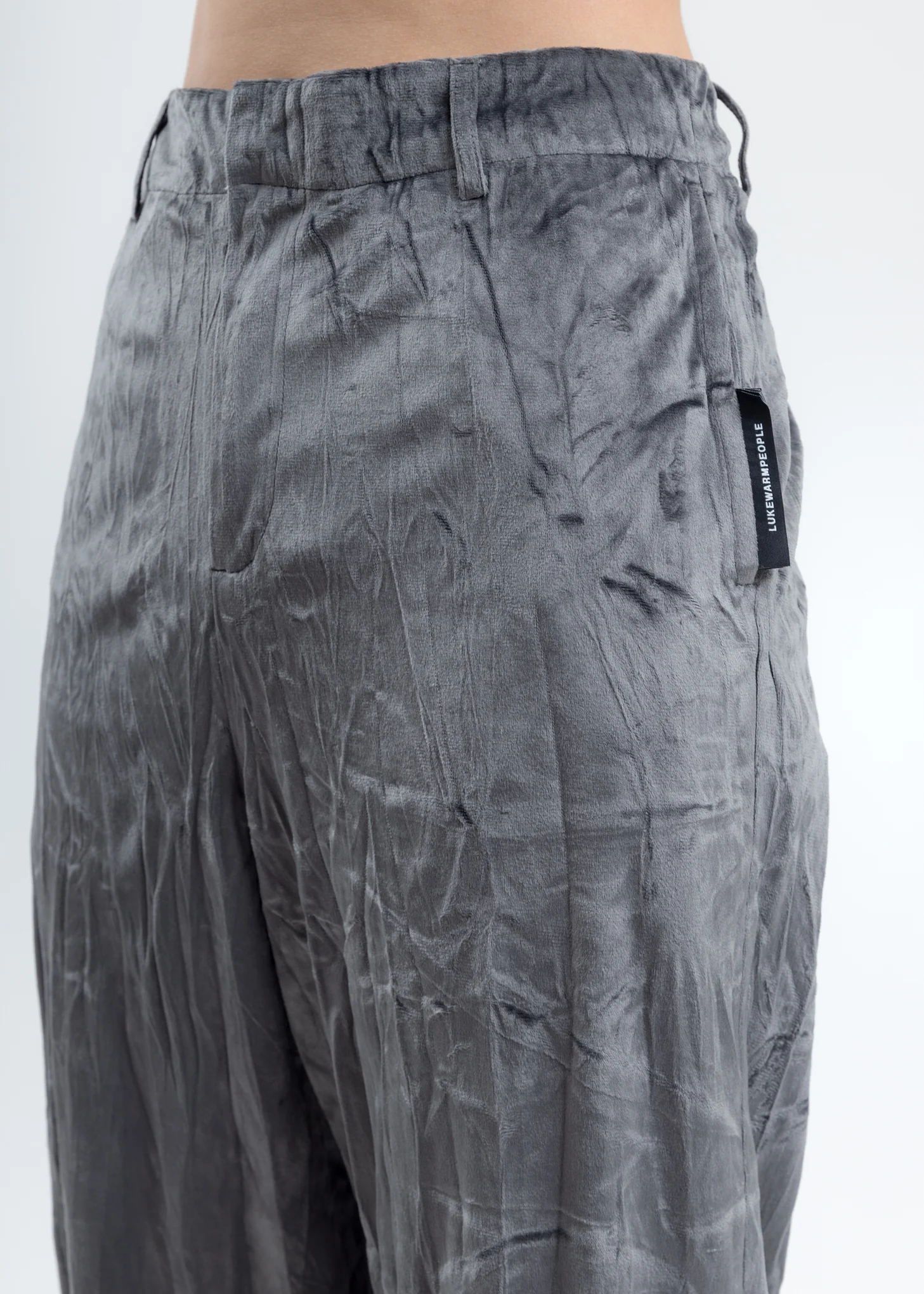 Grey Velvet Pajama Pants - Image 3