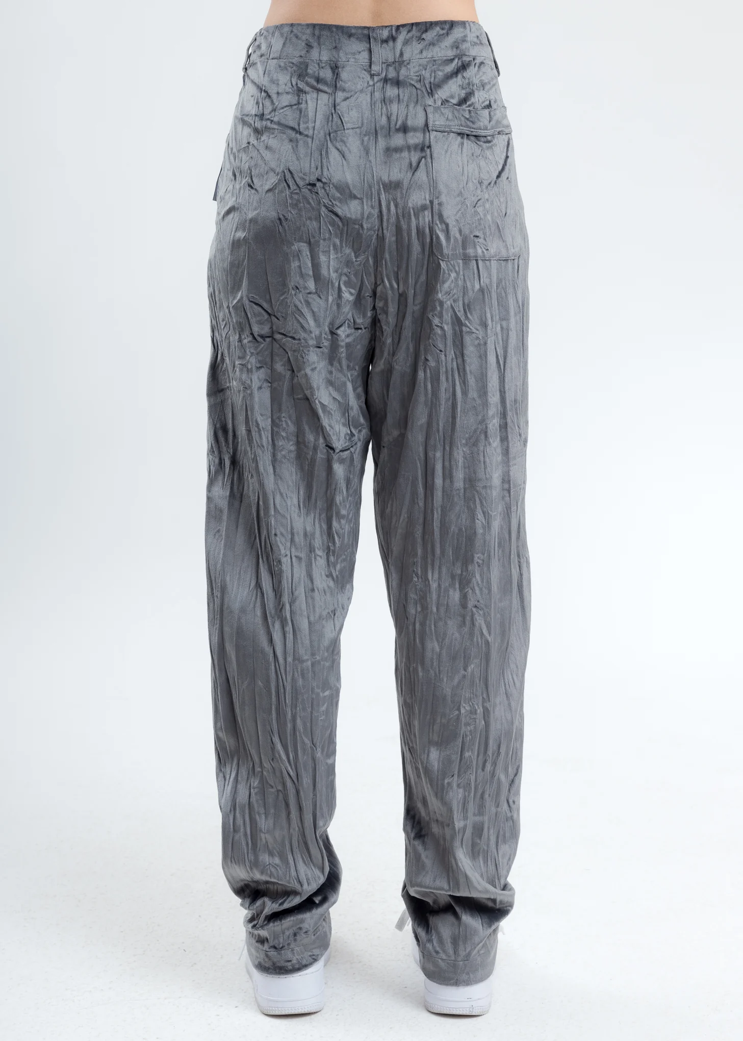 Grey Velvet Pajama Pants - Image 4