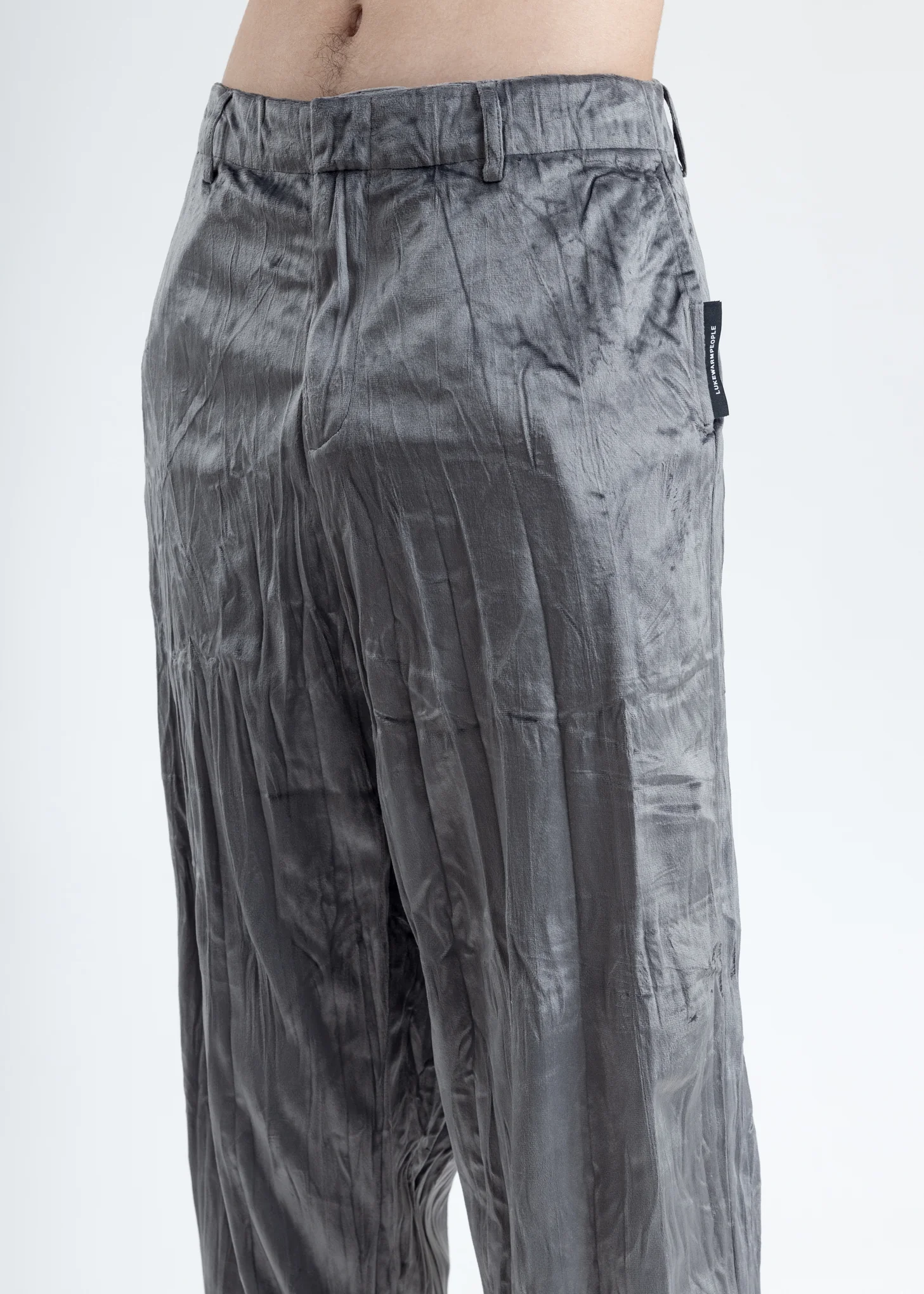 Grey Velvet Pajama Pants - Image 3