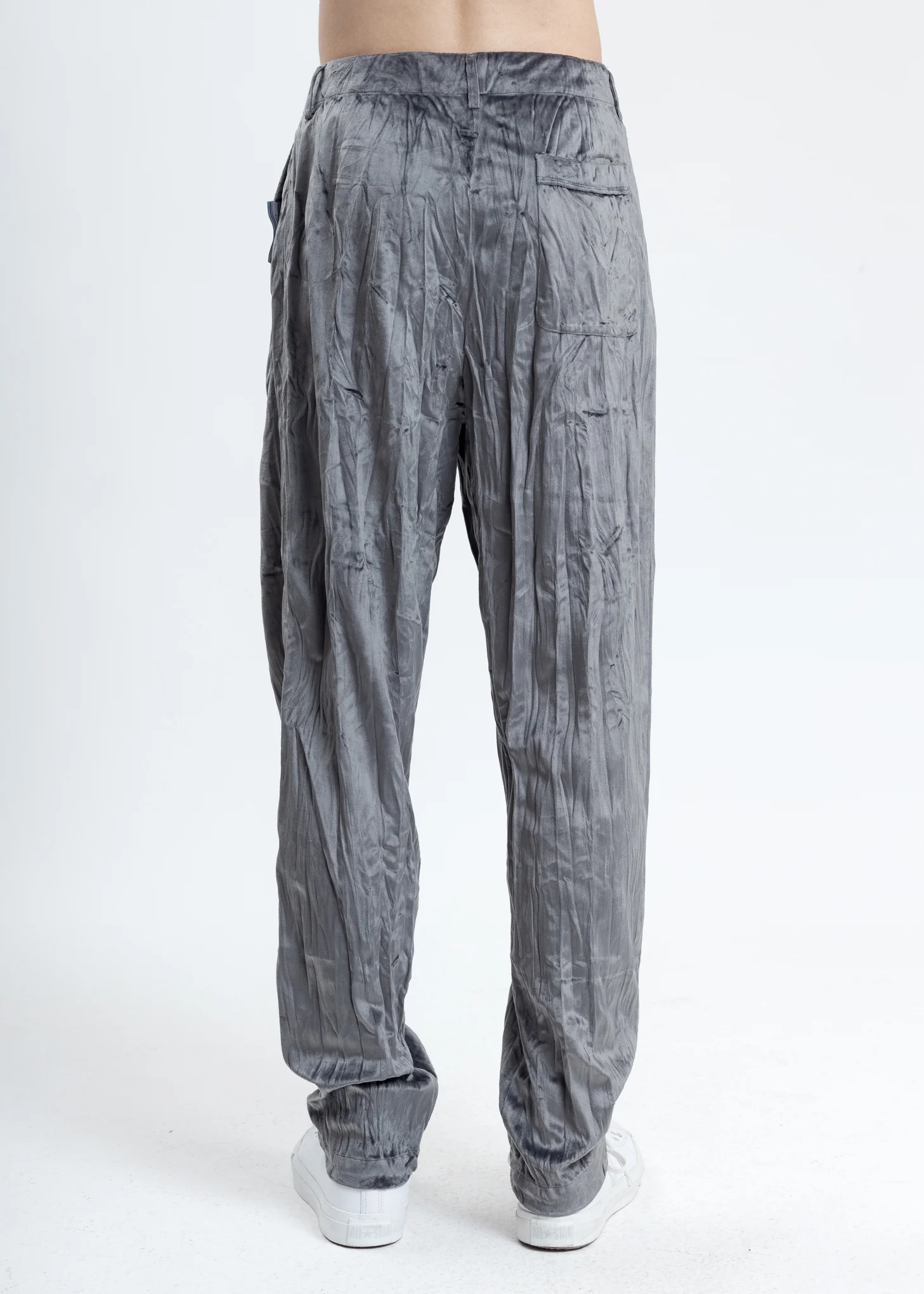 Grey Velvet Pajama Pants - Image 4