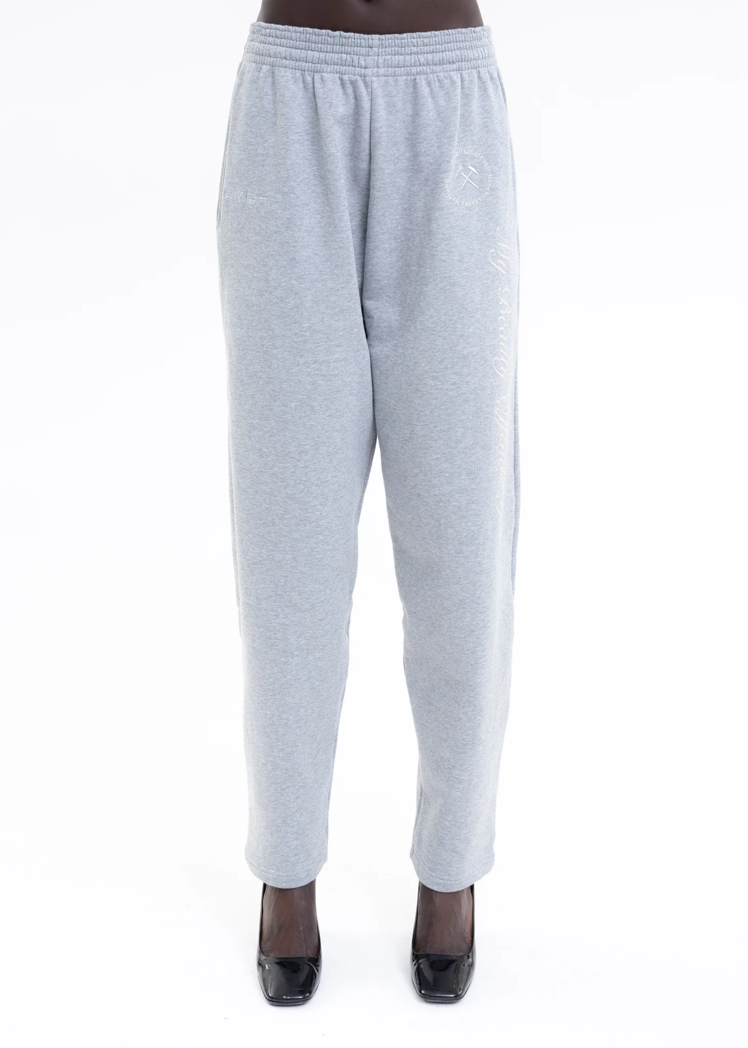 GREY W WHITE PRINT JOGGING PANTS