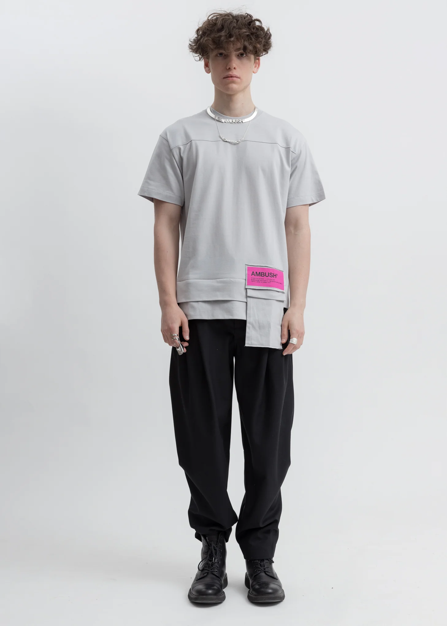 Grey Waist Pocket T-Shirt - Image 6