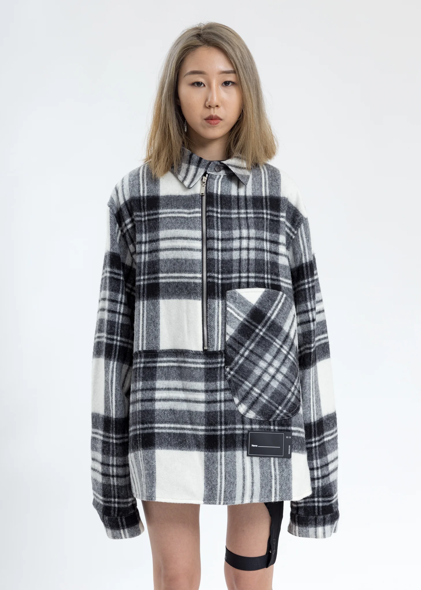 Grey WD English Check Anorak